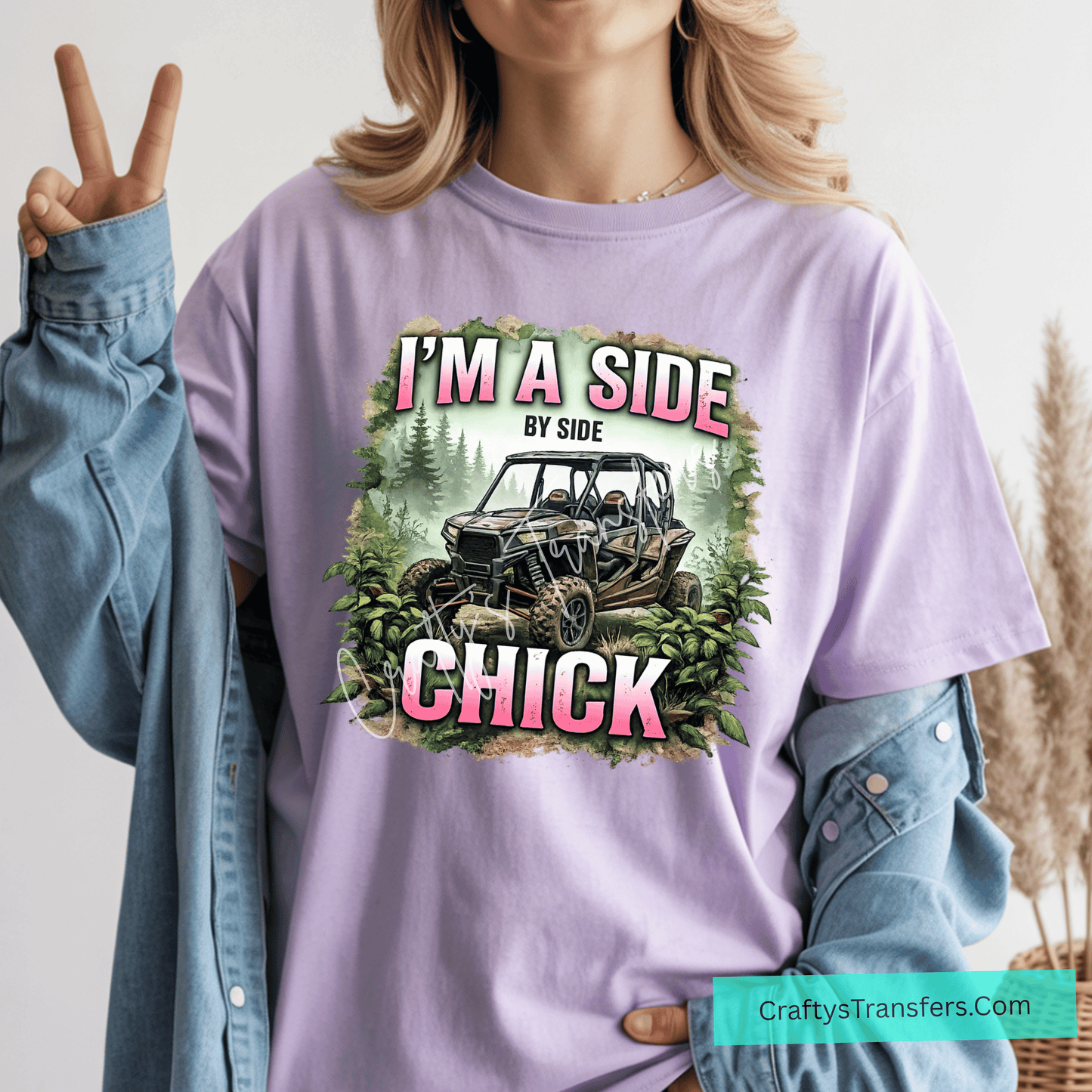 I’m a Side by Side Chick DTF Transfer | Funny SXS Girl Graphic | UTV Off Road Women’s Tee Design