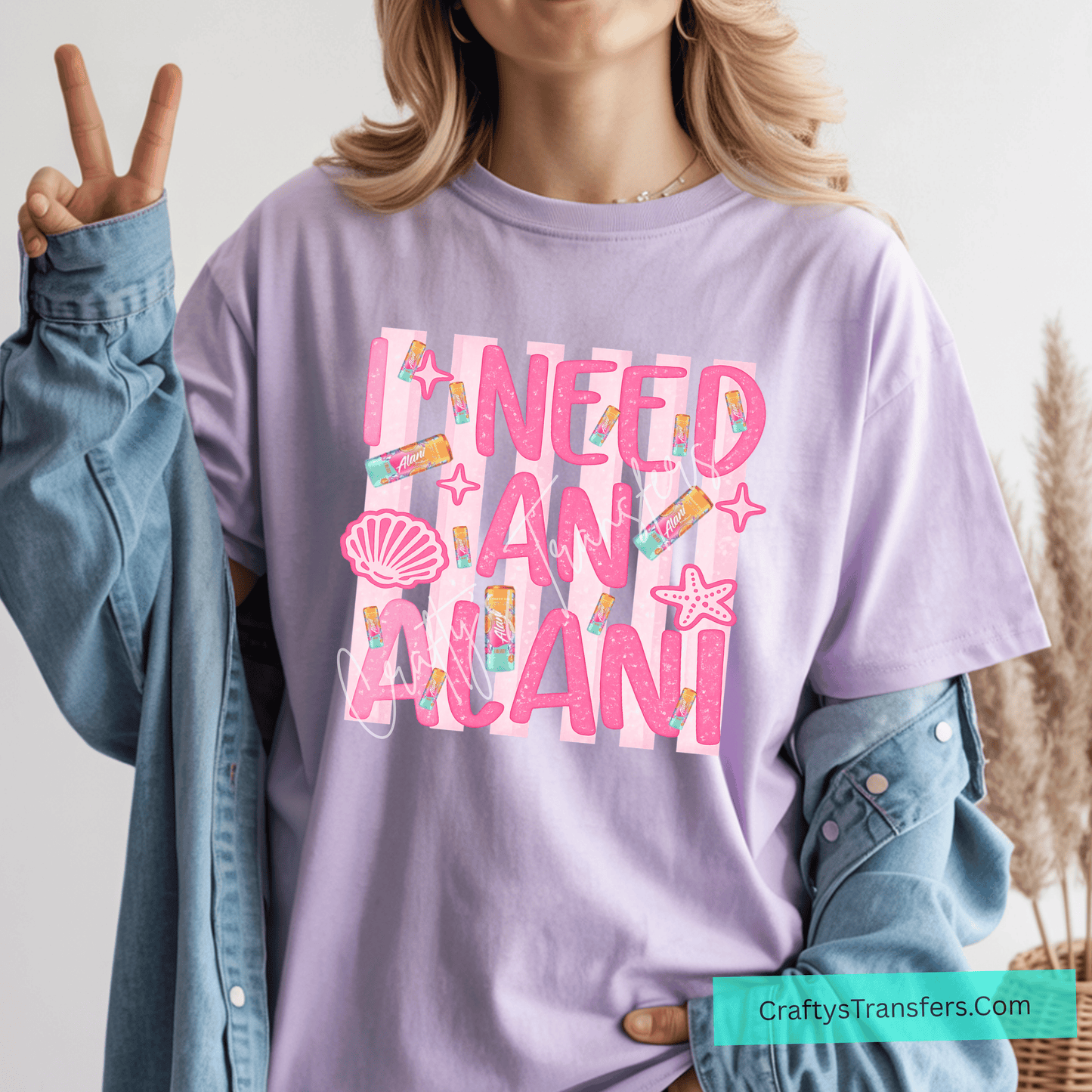 I Need Alani DTF Transfer | Trendy Beach Summer Shirt Design | Pink Coastal Vibes Graphic Tee Transfer