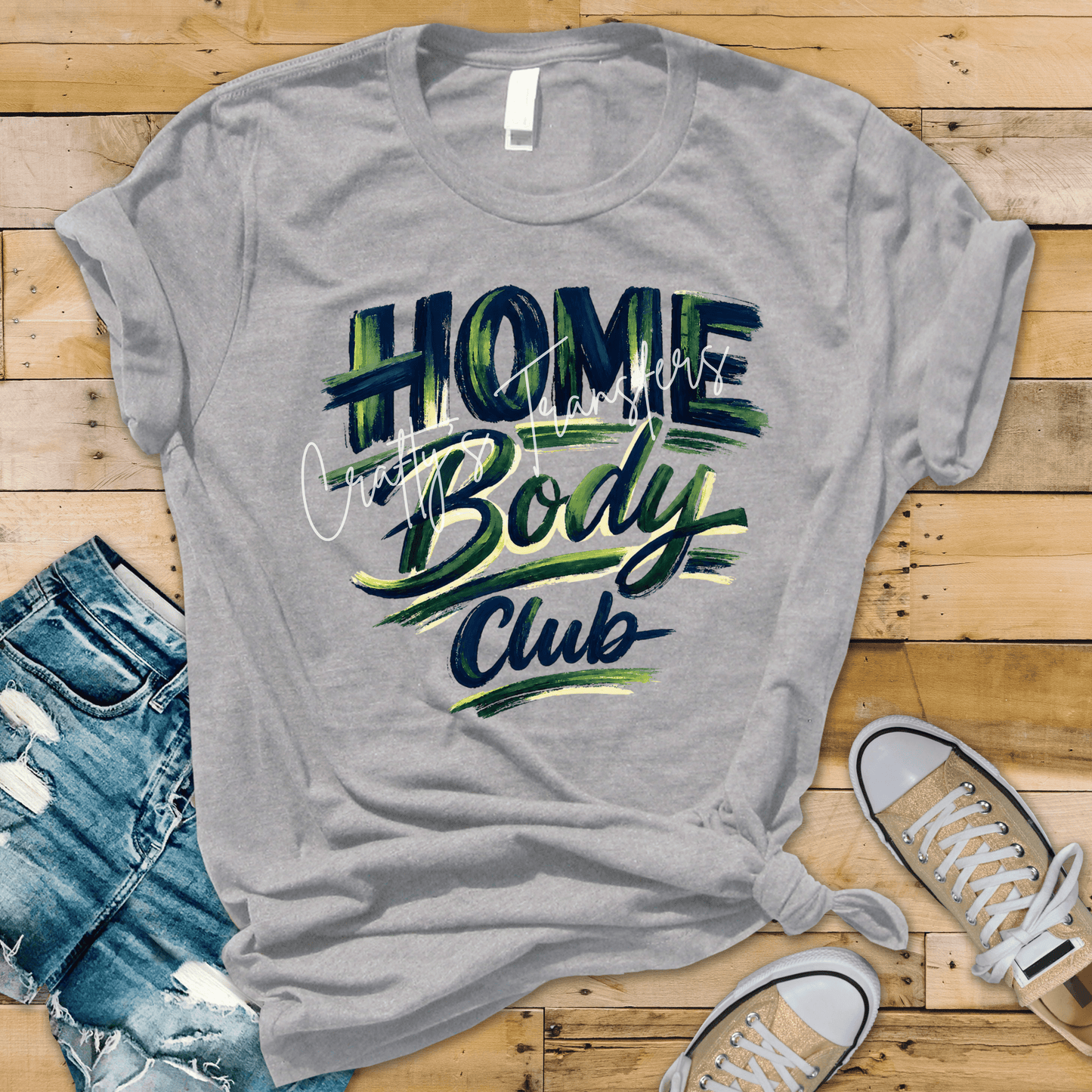 Home Body Club DTF Transfer | Cozy Introvert Graphic Transfer | Trendy Brush Stroke Shirt Design