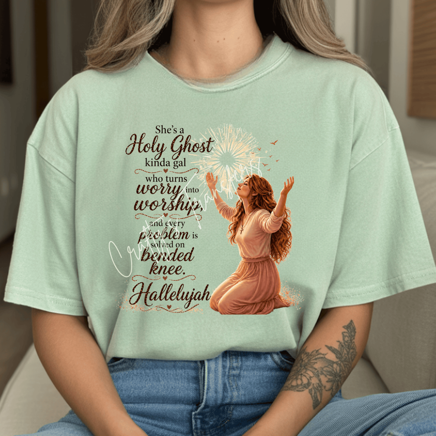 Holy Ghost Kinda Gal DTF Transfer | Christian Faith Graphic Transfer | Worship & Prayer Inspirational Shirt Design