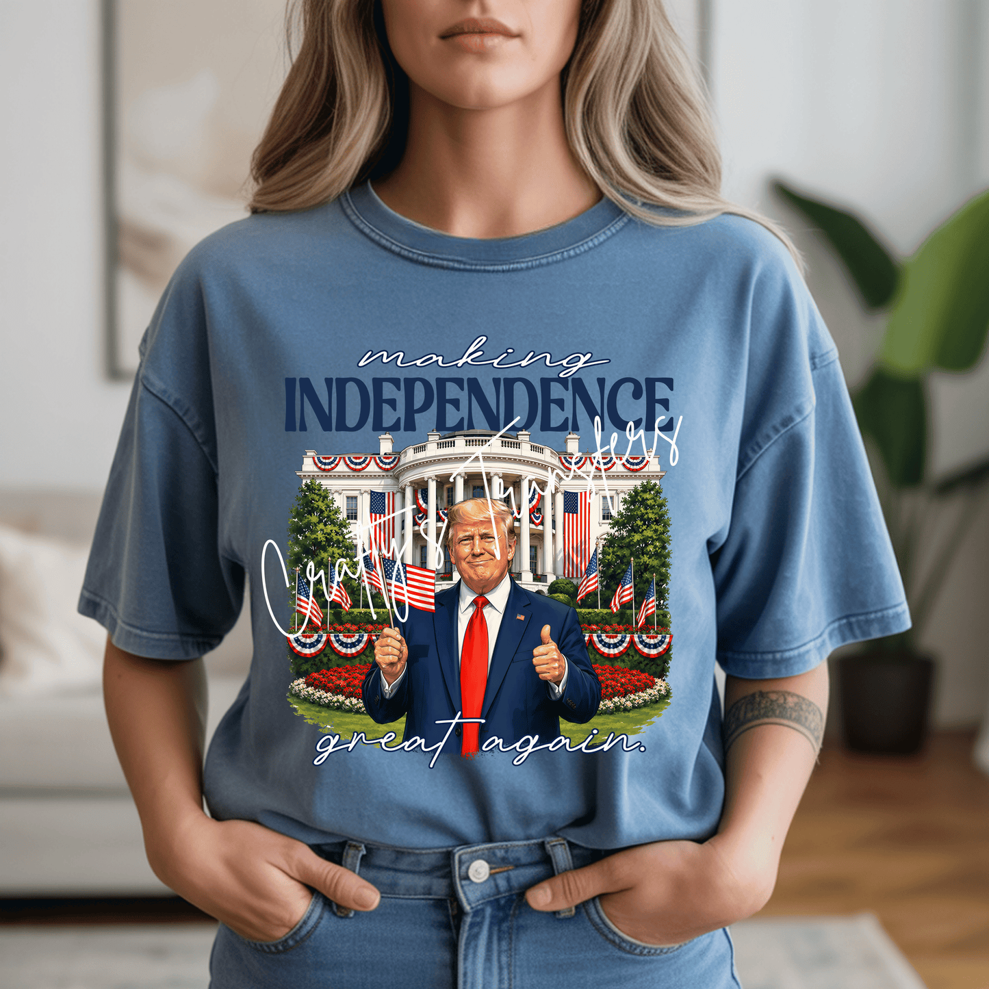 Making Independence Great Again DTF Transfer | Patriotic Trump 4th of July Shirt Transfer | America USA Political Graphic Tee