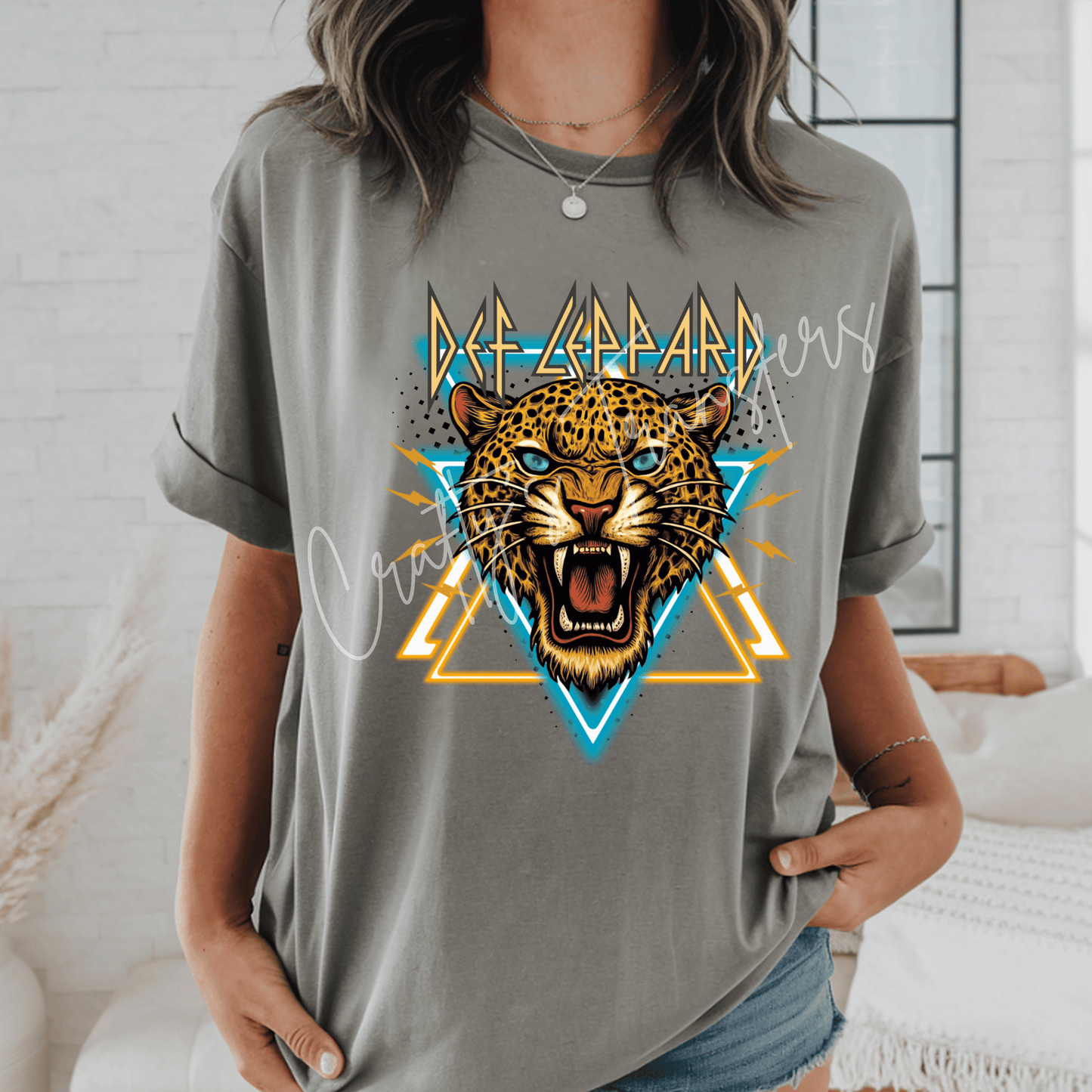 Def Leppard Leopard DTF Transfer | Retro Rock Band Inspired Graphic | Vintage Leopard Rock Tee Transfer