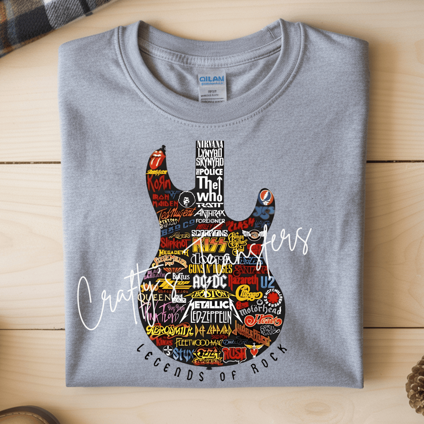 Legends of Rock Guitar DTF Transfer | Vintage Rock Music Graphic Tee Heat Transfer