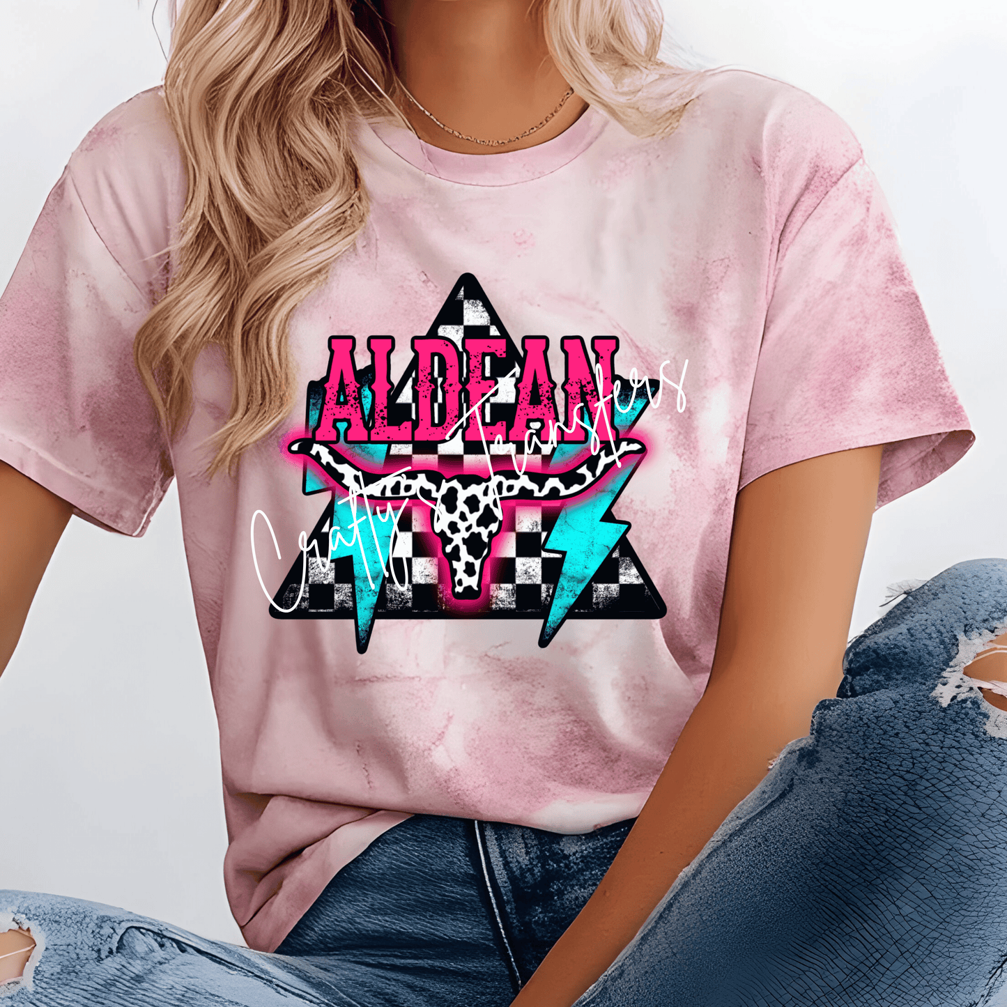 Aldean Western DTF Transfer | Retro Cow Skull Country Graphic Tee Heat Transfer