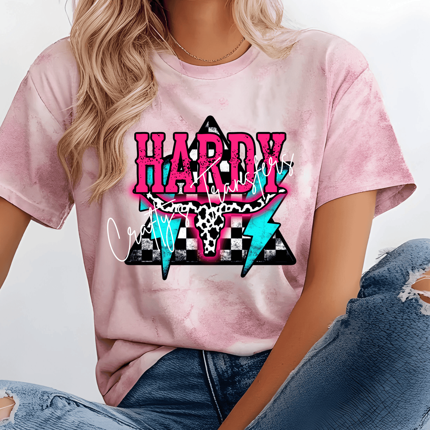 Hardy Western DTF Transfer | Retro Cow Skull Country Graphic Tee Heat Transfer