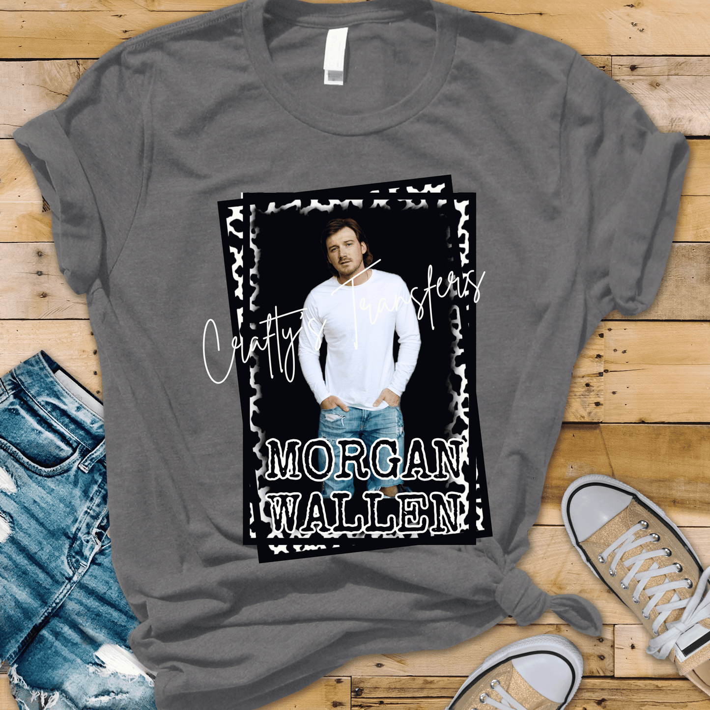 Morgan Wallen DTF Transfer | Country Music Graphic Tee Design | Western Concert Shirt Transfer | Cow Print Border Tee