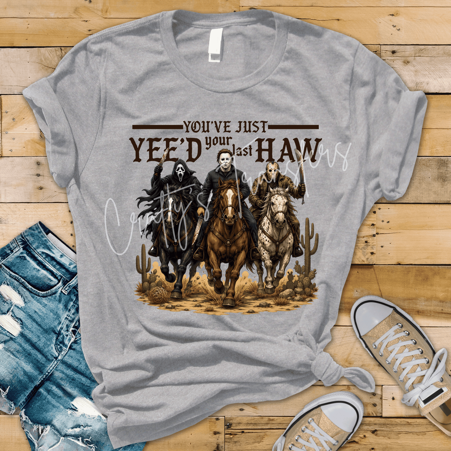 Yee'd Your Last Haw DTF Transfer | Western Horror Halloween Heat Transfer | Cowboy Slasher Graphic Tee | Spooky Western Boutique Shirt