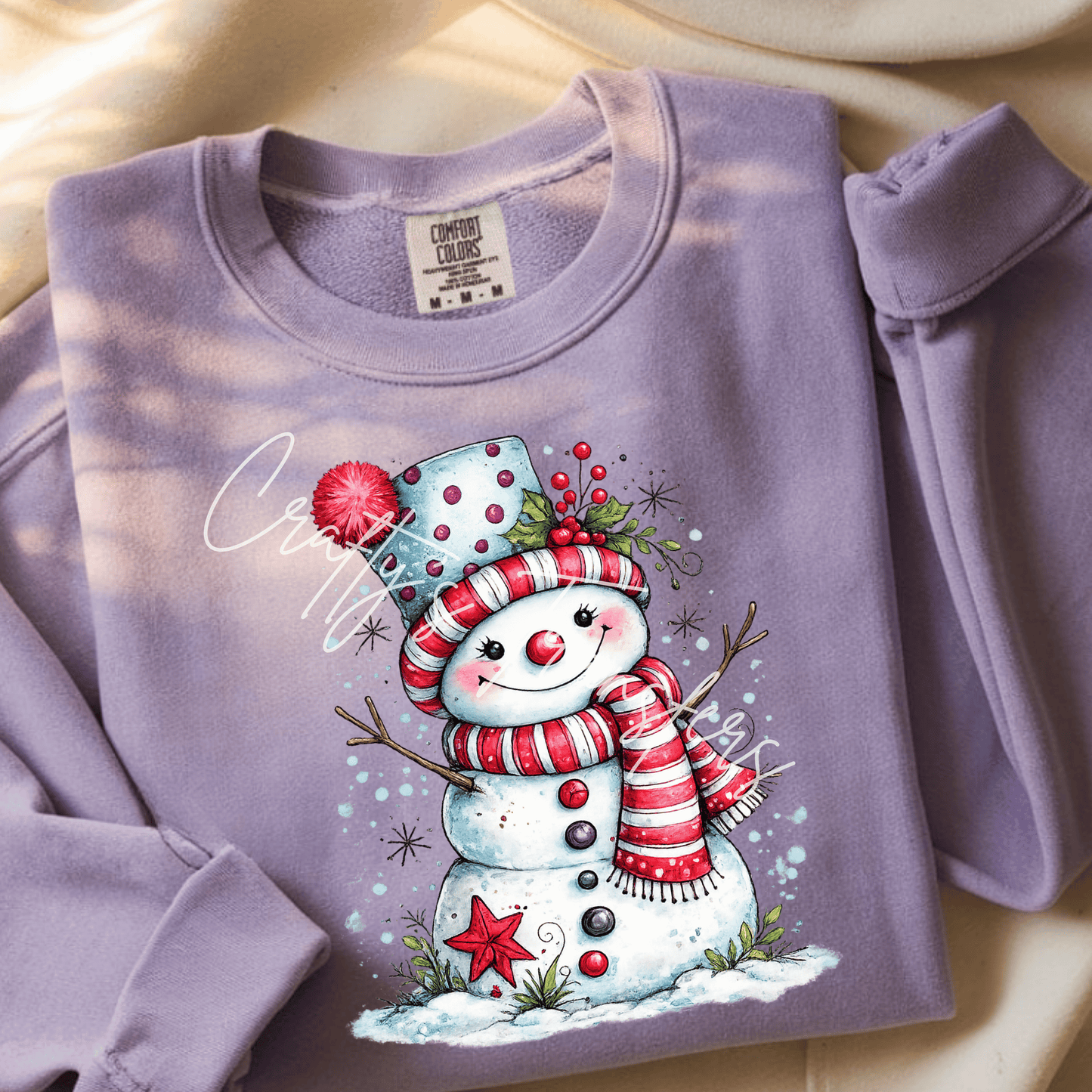 Cute Christmas Snowman DTF Transfer | Watercolor Winter Snowman Heat Transfer | Holiday Graphic | Boutique Christmas Shirt Transfer