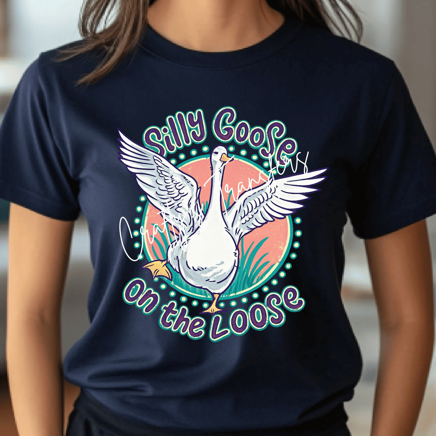 Silly Goose on the Loose DTF Transfer | Funny Goose Graphic Heat Transfer | Cute Farm Animal Shirt Transfer | Boutique Country DTF Design
