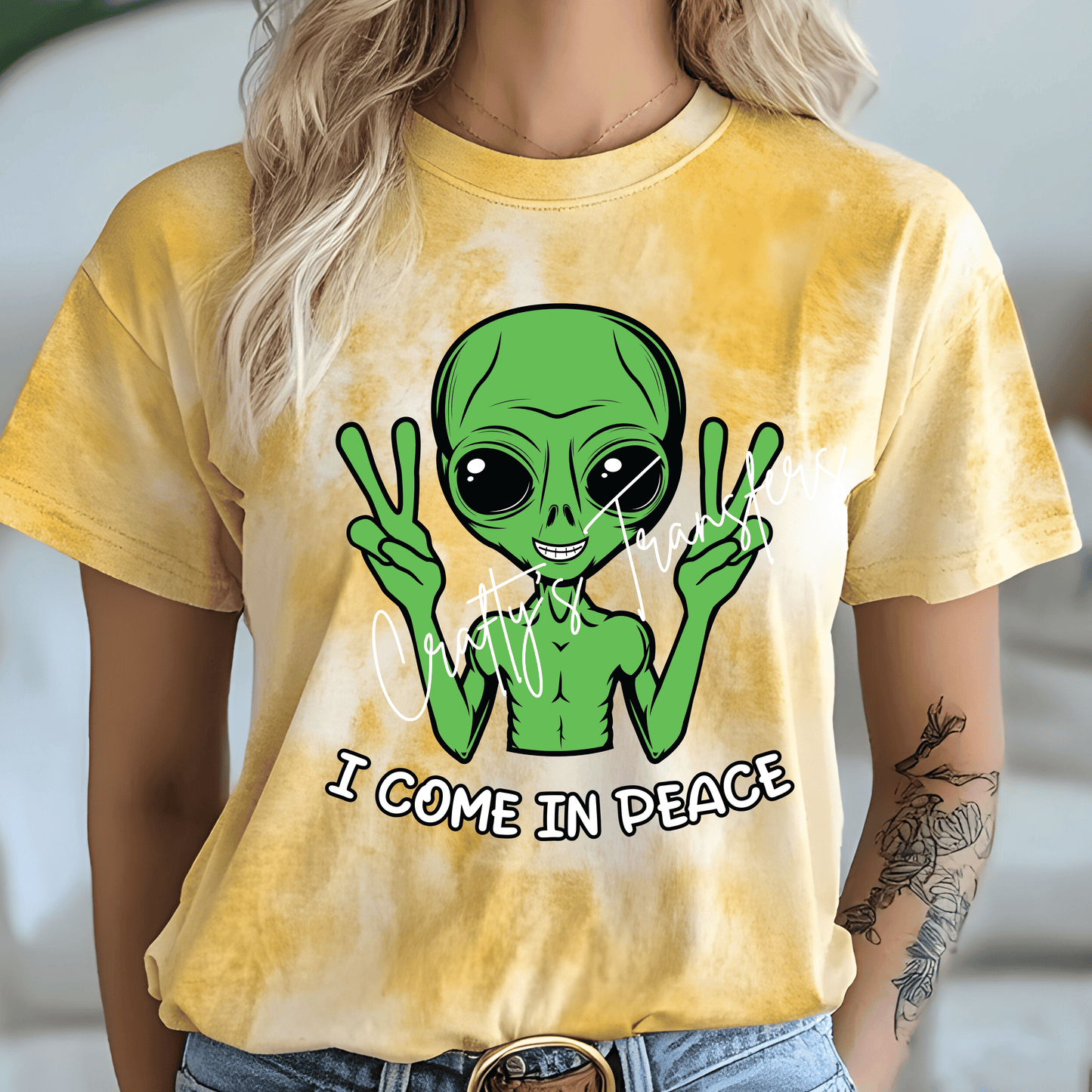 Alien | I Come In Peach | Green Alien