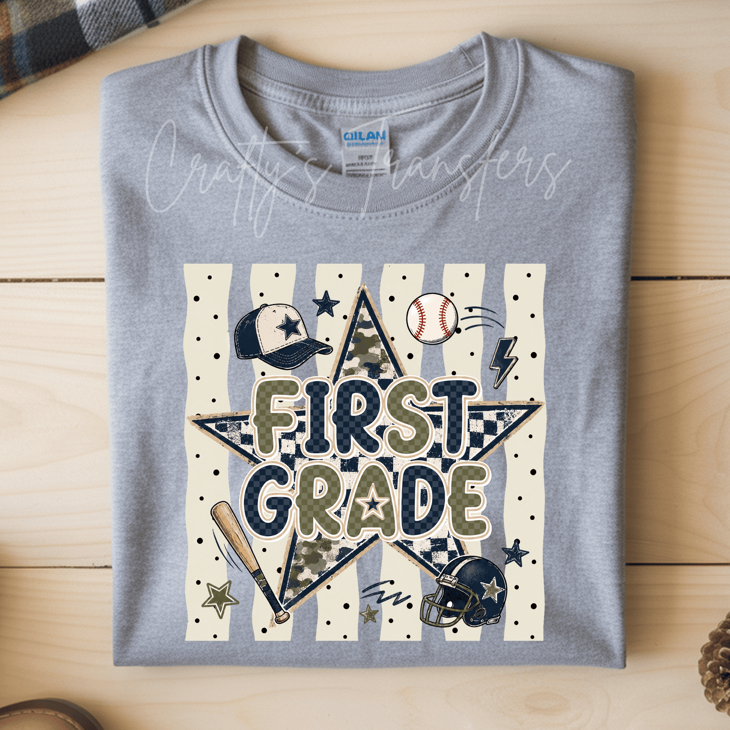 Pre-K-4th Sports DTF Transfer – Baseball and Football Preschool Graphic – Boys Back to School Design