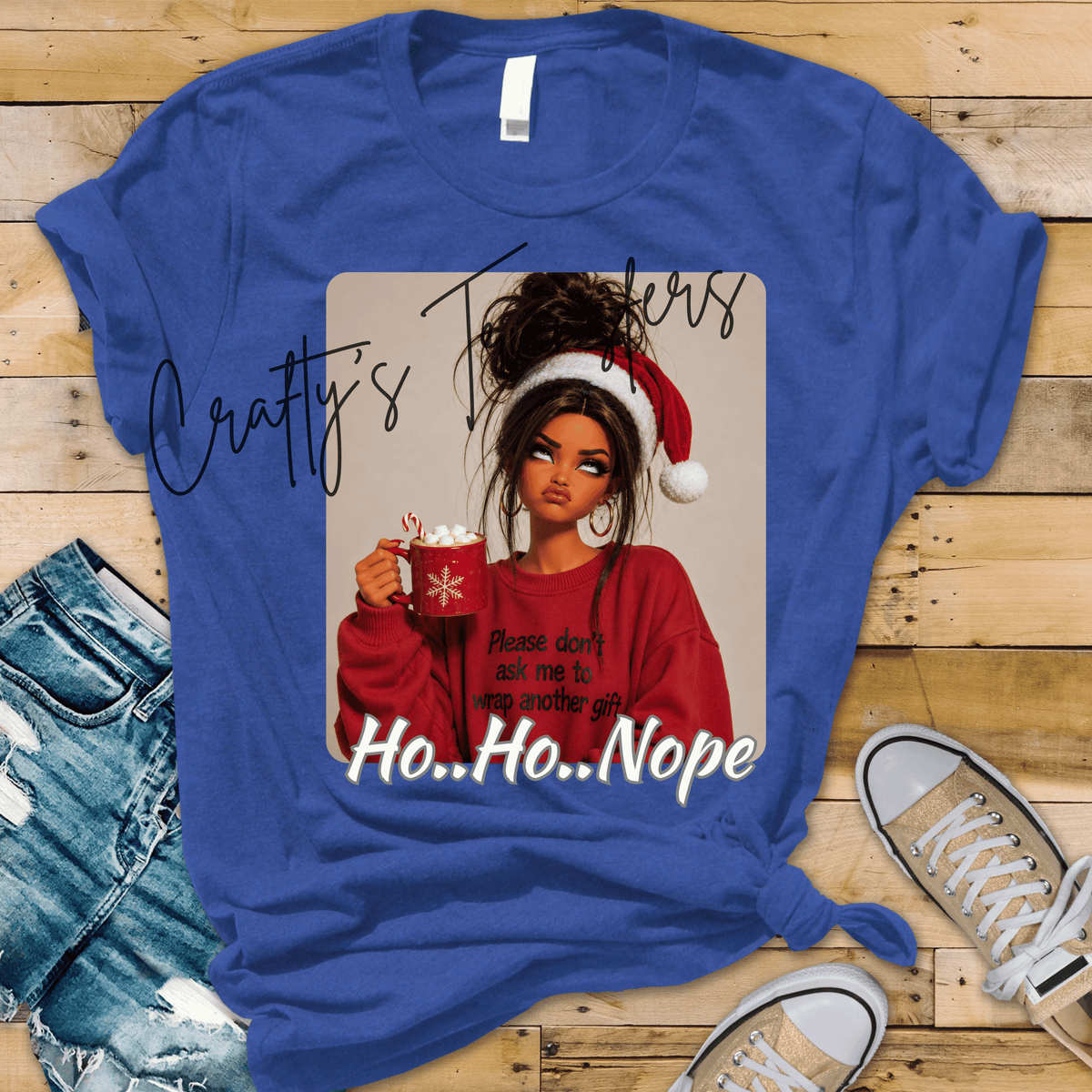 Ho Ho Nope Christmas DTF Transfer – Funny Holiday Saying Shirt Design