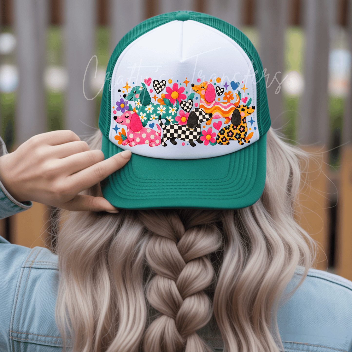 Colorful Weeny Dog DTF Hat Patch