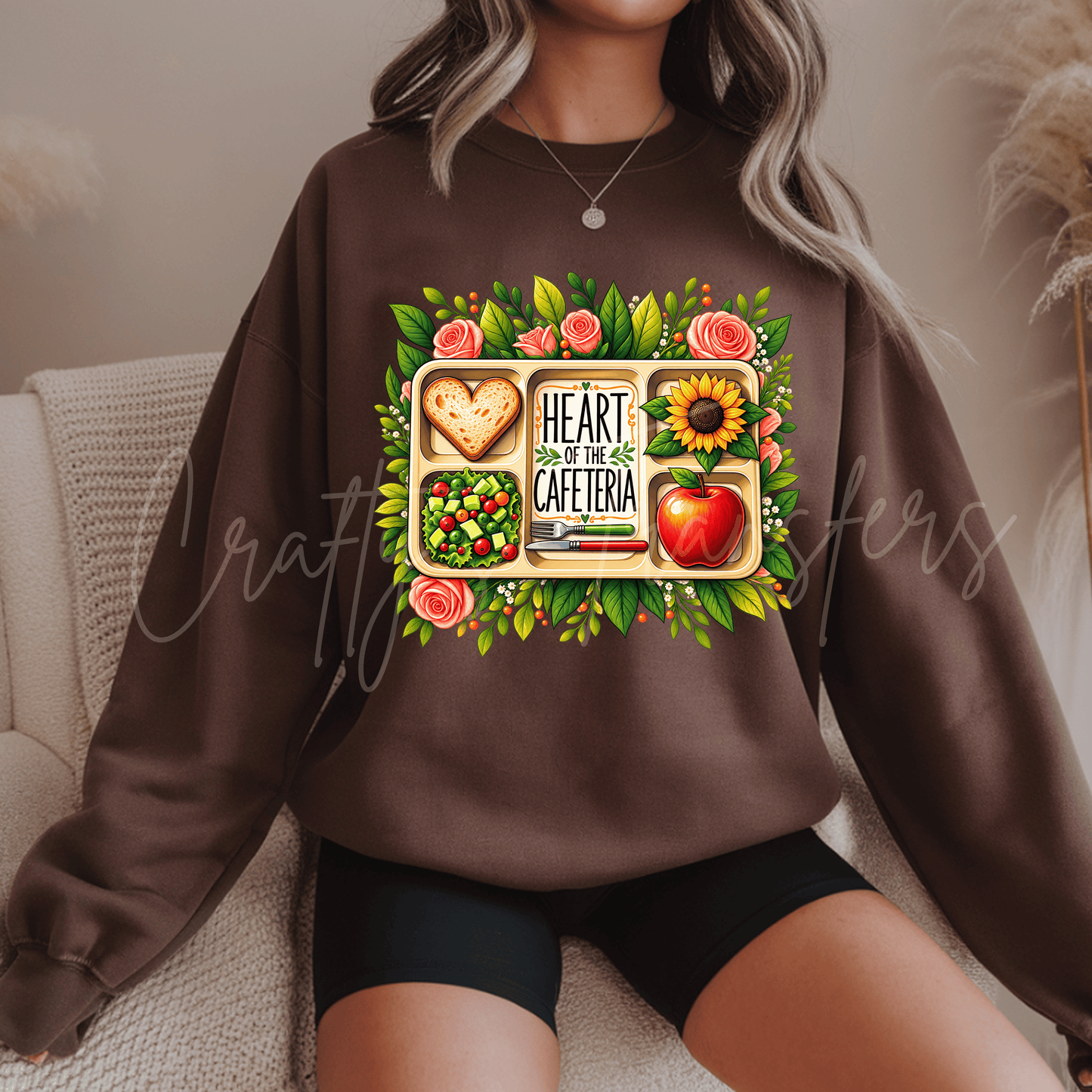 Heart of the Cafeteria DTF Transfer – School Cafeteria Staff Lunch Lady Appreciation Design