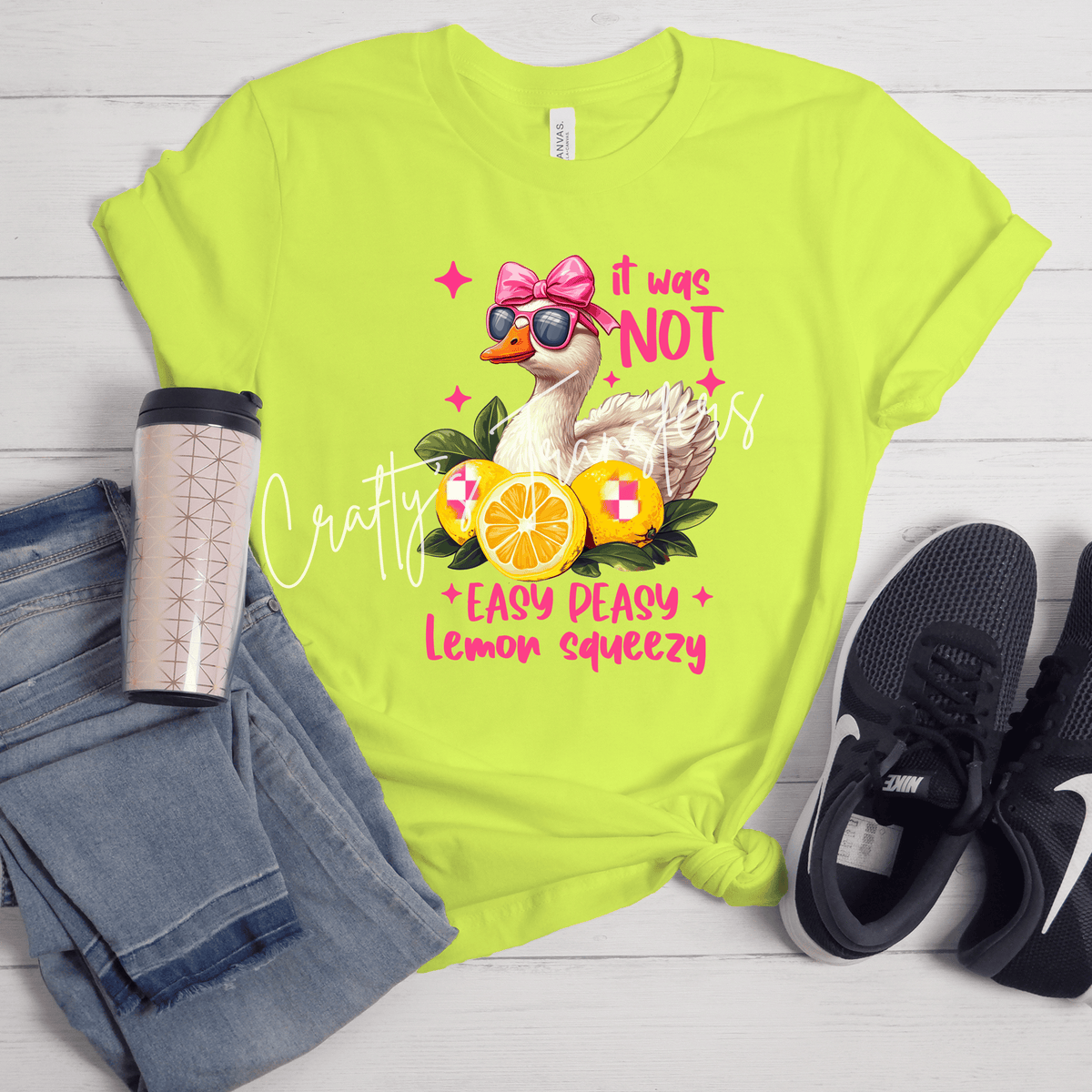 It Was Not Easy Peasy Lemon Squeezy DTF Transfer – Funny Goose Lemon Design
