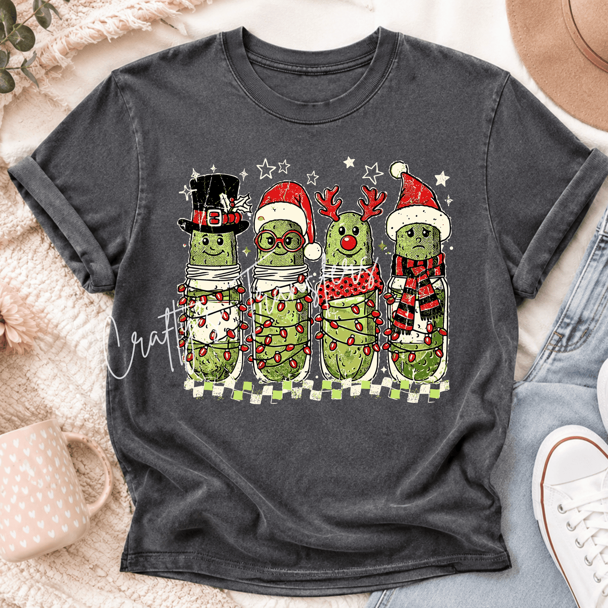 Christmas Pickle Crew DTF Transfer – Funny Festive Pickles Holiday Design