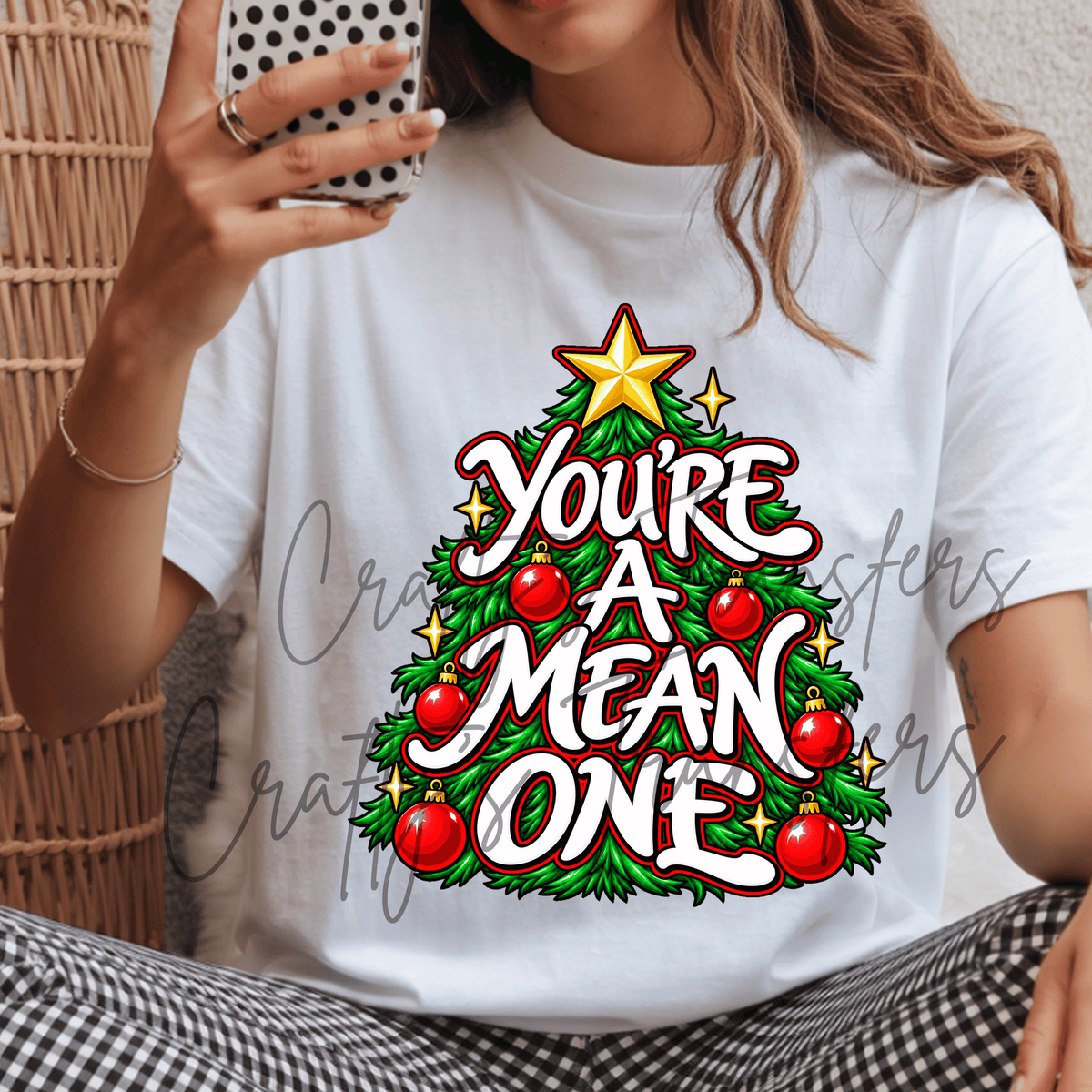 Funny Christmas Tree DTF Transfer – Sarcastic Holiday Shirt Design – Retro Christmas Graphic DTF