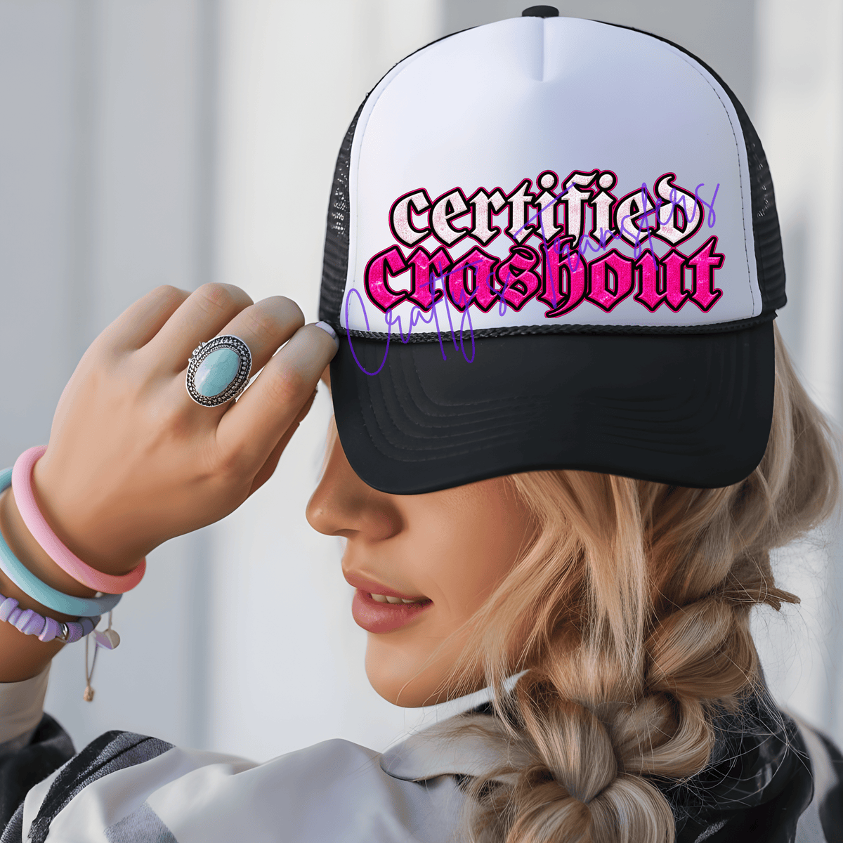 Unfortunately I’m Not Nonchalant DTF Transfer – Certified Crashout Front & Back Shirt Design – Hot Pink Sassy DTF