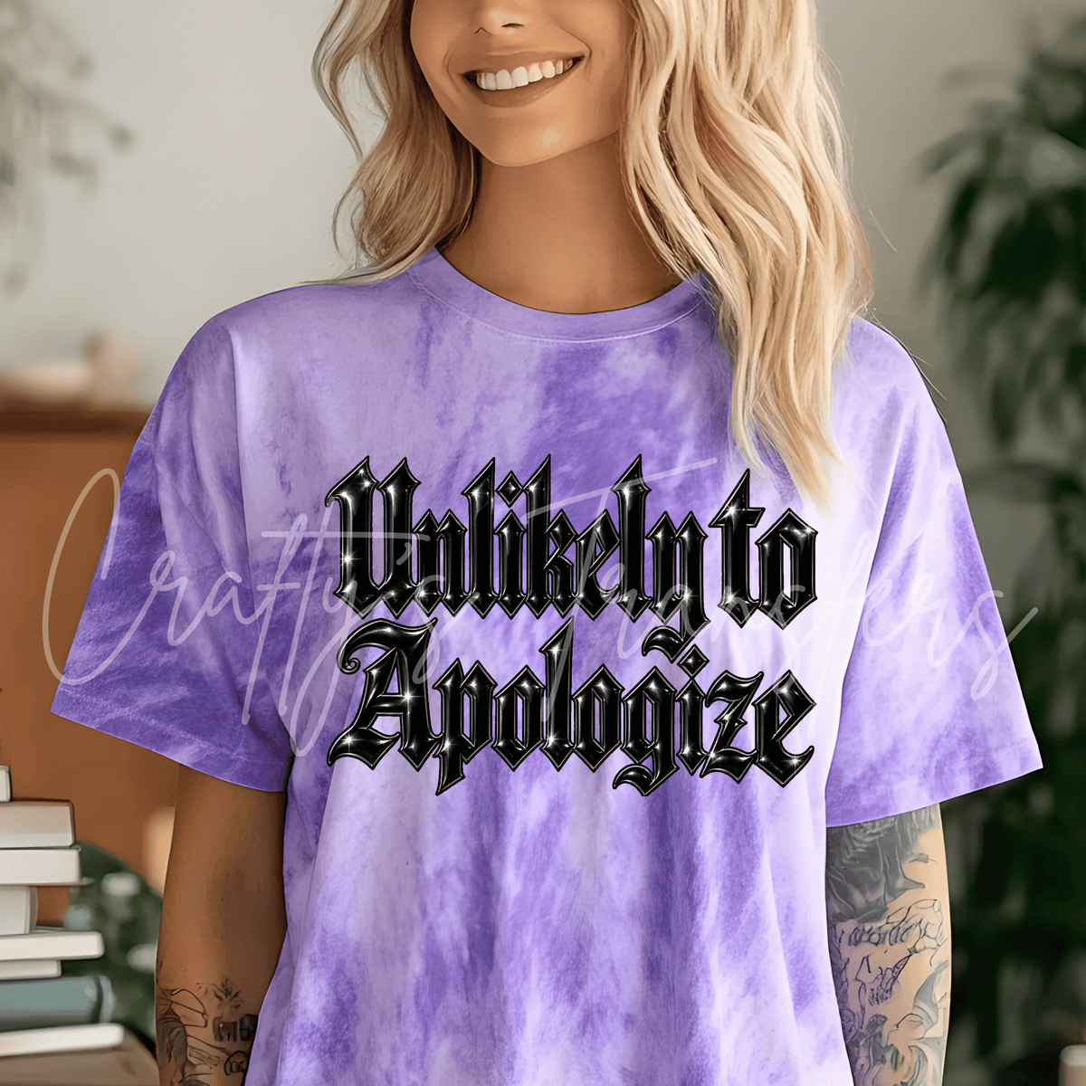 Unlike Me to Apologize DTF Transfer – Sassy Gothic Quote Shirt Design – Black Old English DTF