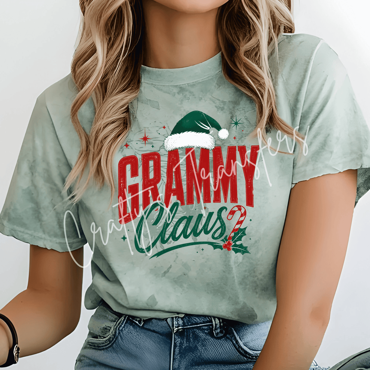 Grammy Christmas DTF Transfer – Festive Grandma Holiday Graphic – Red & Green Christmas DTF – Ready to Press Transfer