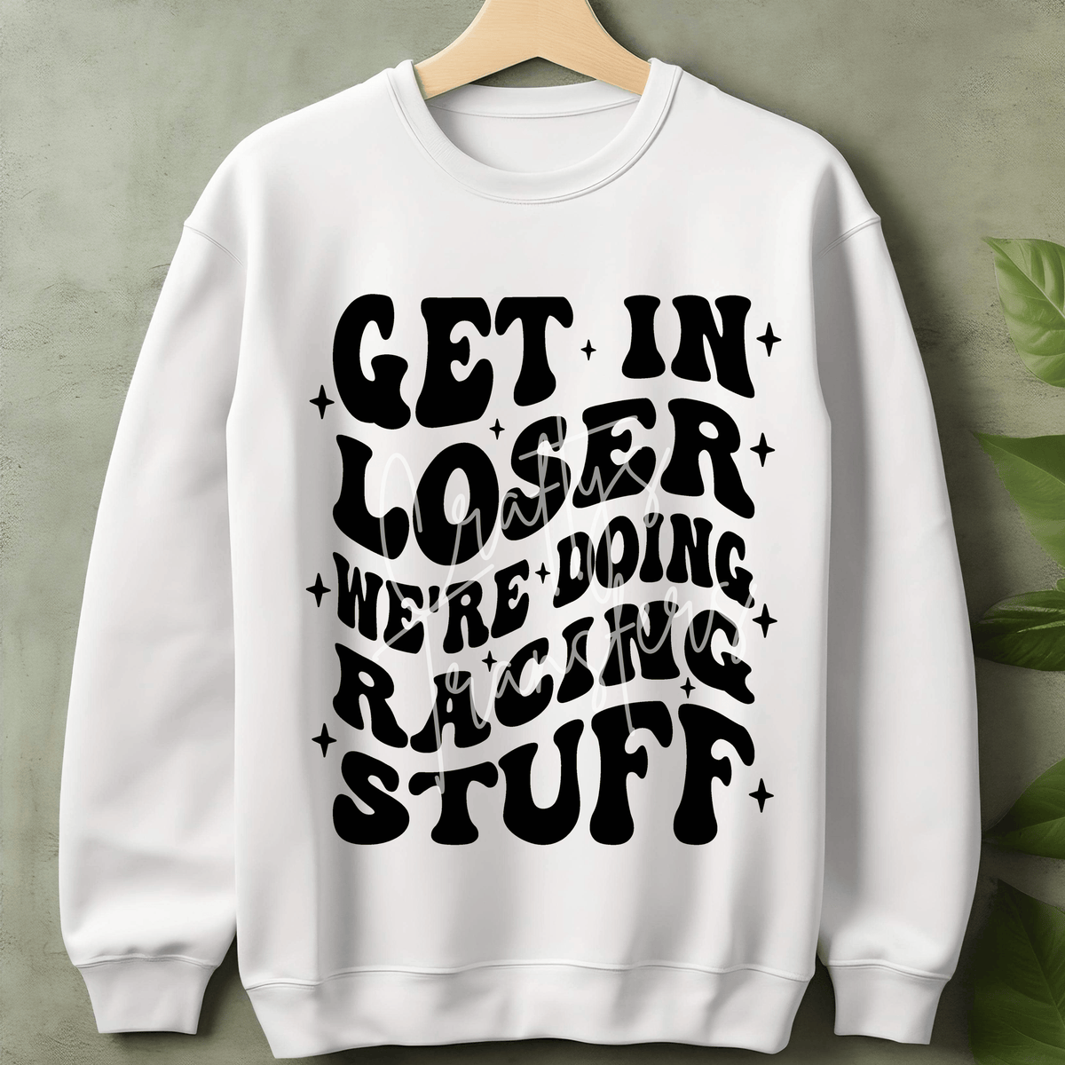 Funny Racing DTF Transfer – Retro Motorsports Quote Graphic – Black & White Racing Design – Ready to Press DTF