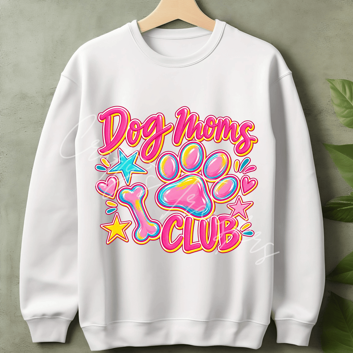 Dog Mom DTF Transfer – Colorful Paw Print Pet Lover Shirt Design – Retro Dog Mama DTF