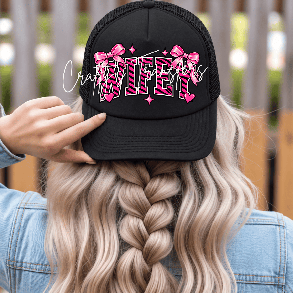 Pink Zebra Name DTF Transfer – Mama Wifey Gigi & More – Girly Varsity Bow DTF Design