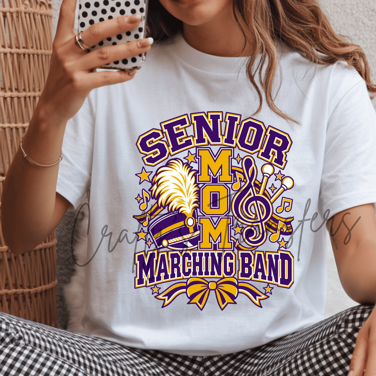 Senior Mom Marching Band DTF Transfer – Band Mom Senior Year Shirt Design – Marching Band Parent DTF