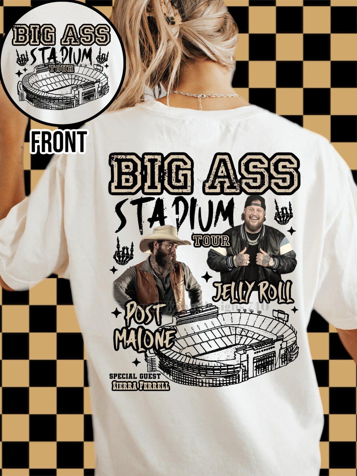 Jelly Roll & Post Malone Big Stadium with Pocket DTF Transfer