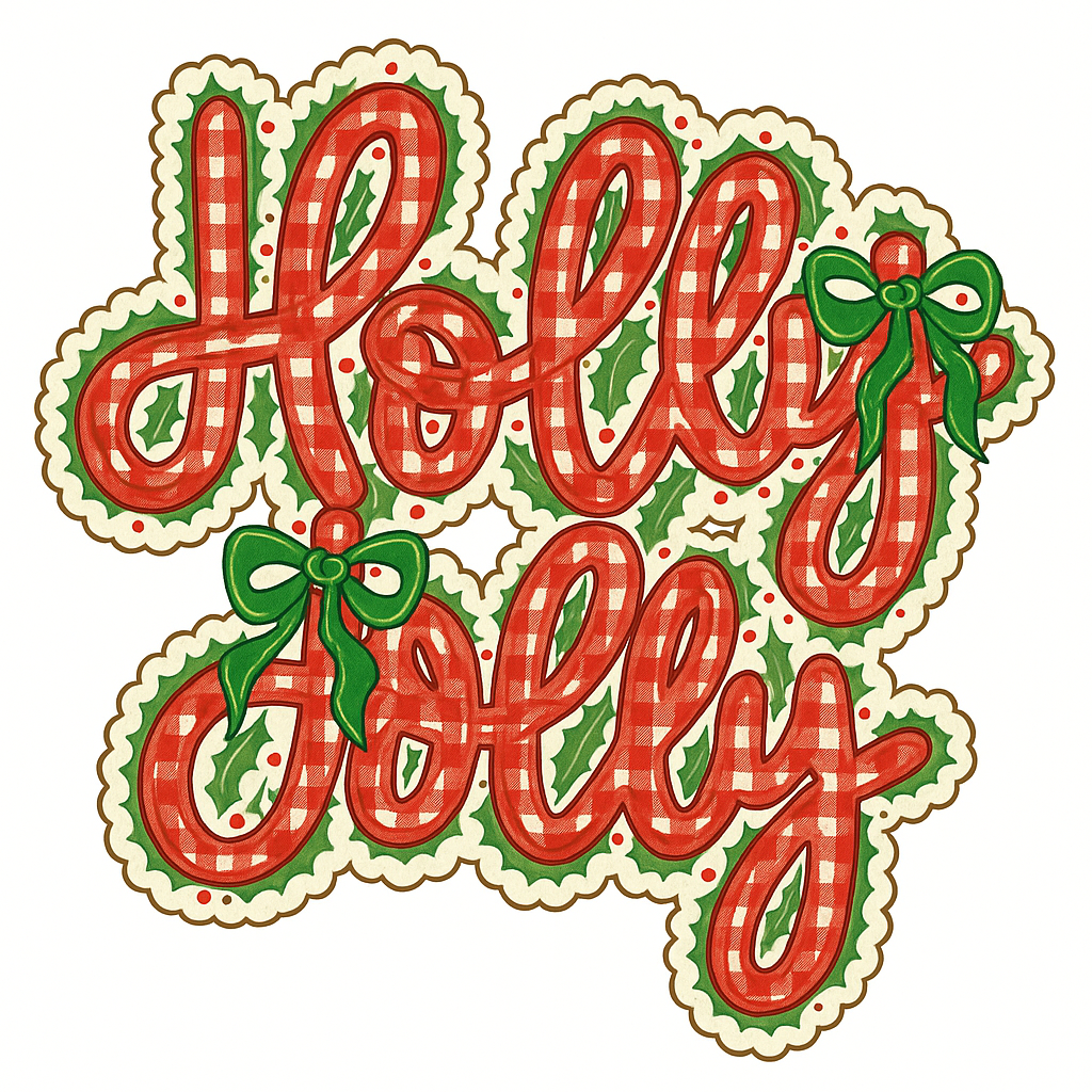 Holly Jolly - Red Check Green Bows