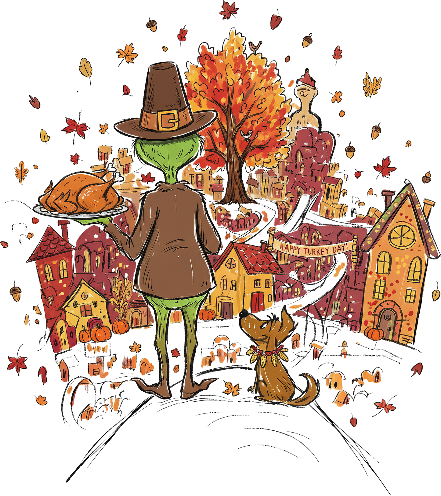 Grinch Thanksgiving Town Scene