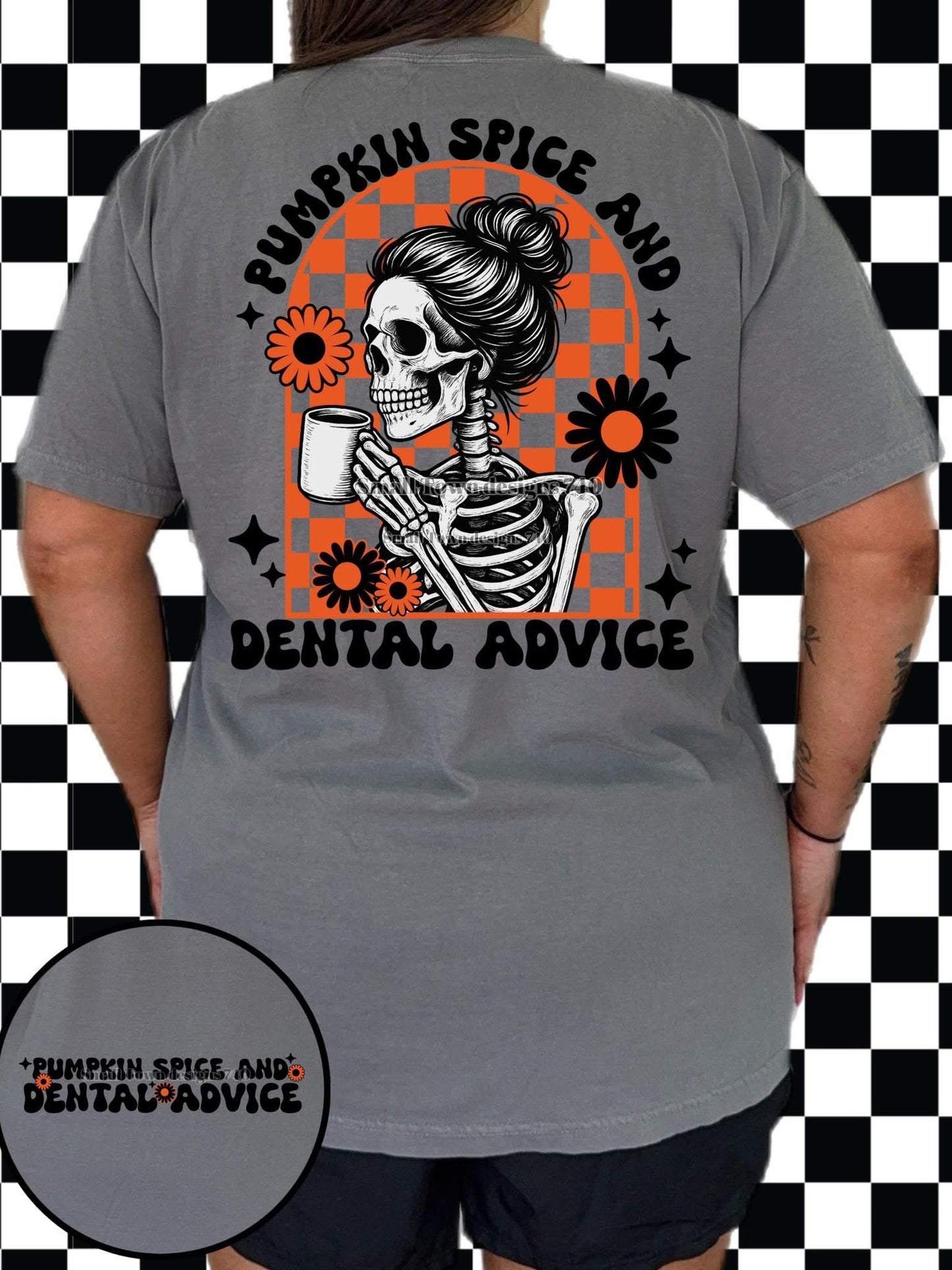 Pumpkin Spice & Dental Advice Skeleton