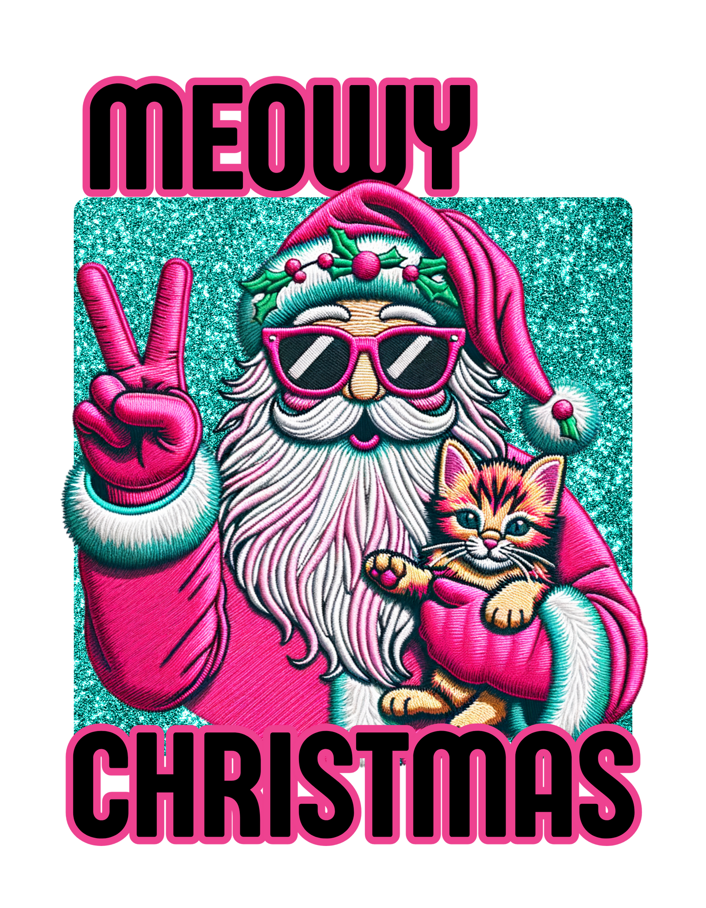 Meowy Christmas - Pink Santa