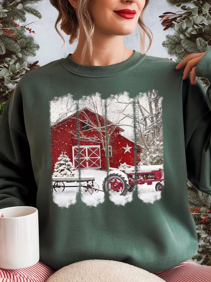 Winter Red Barn