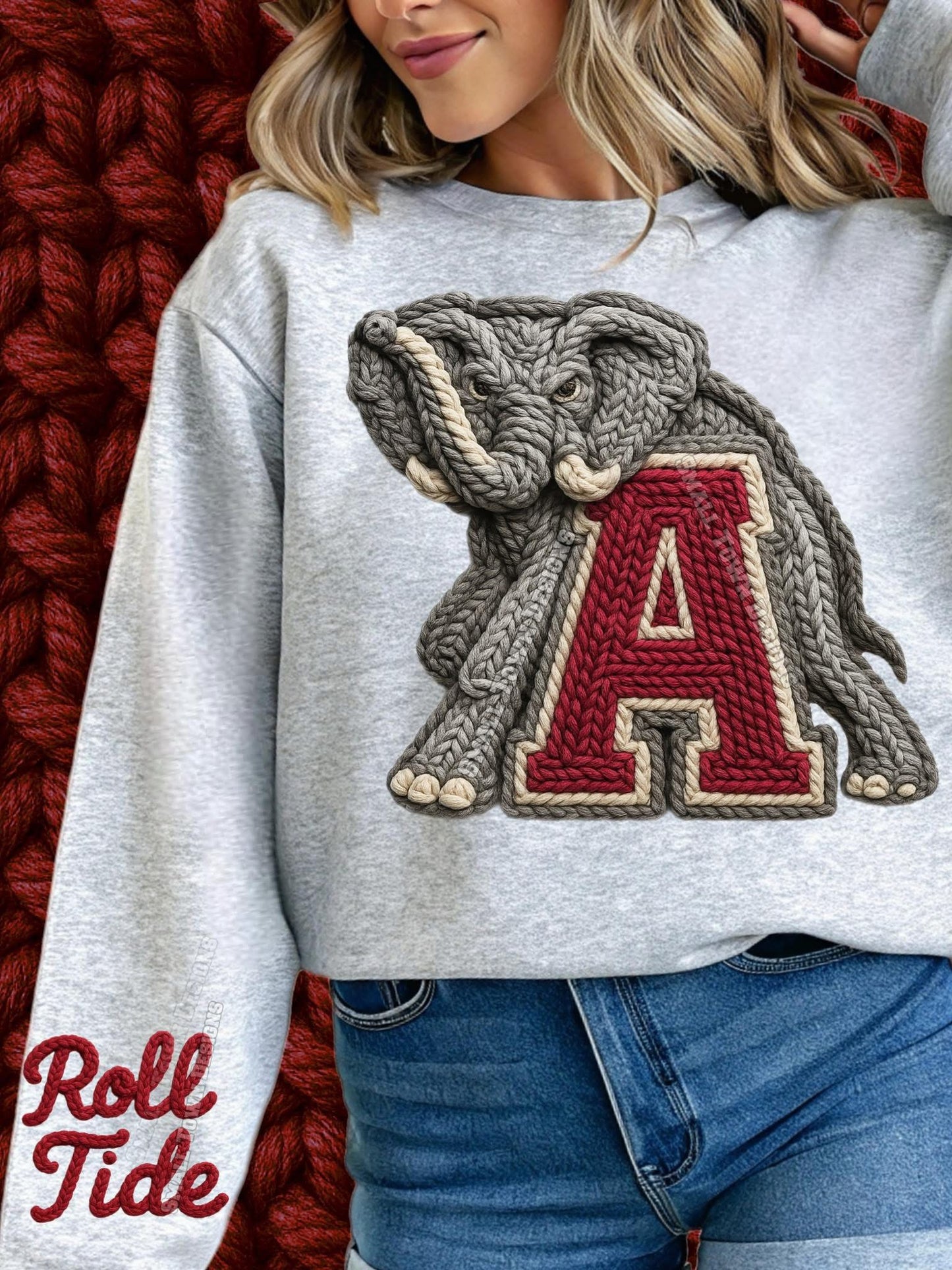 Alabama Roll Tide Faux Yarn Style