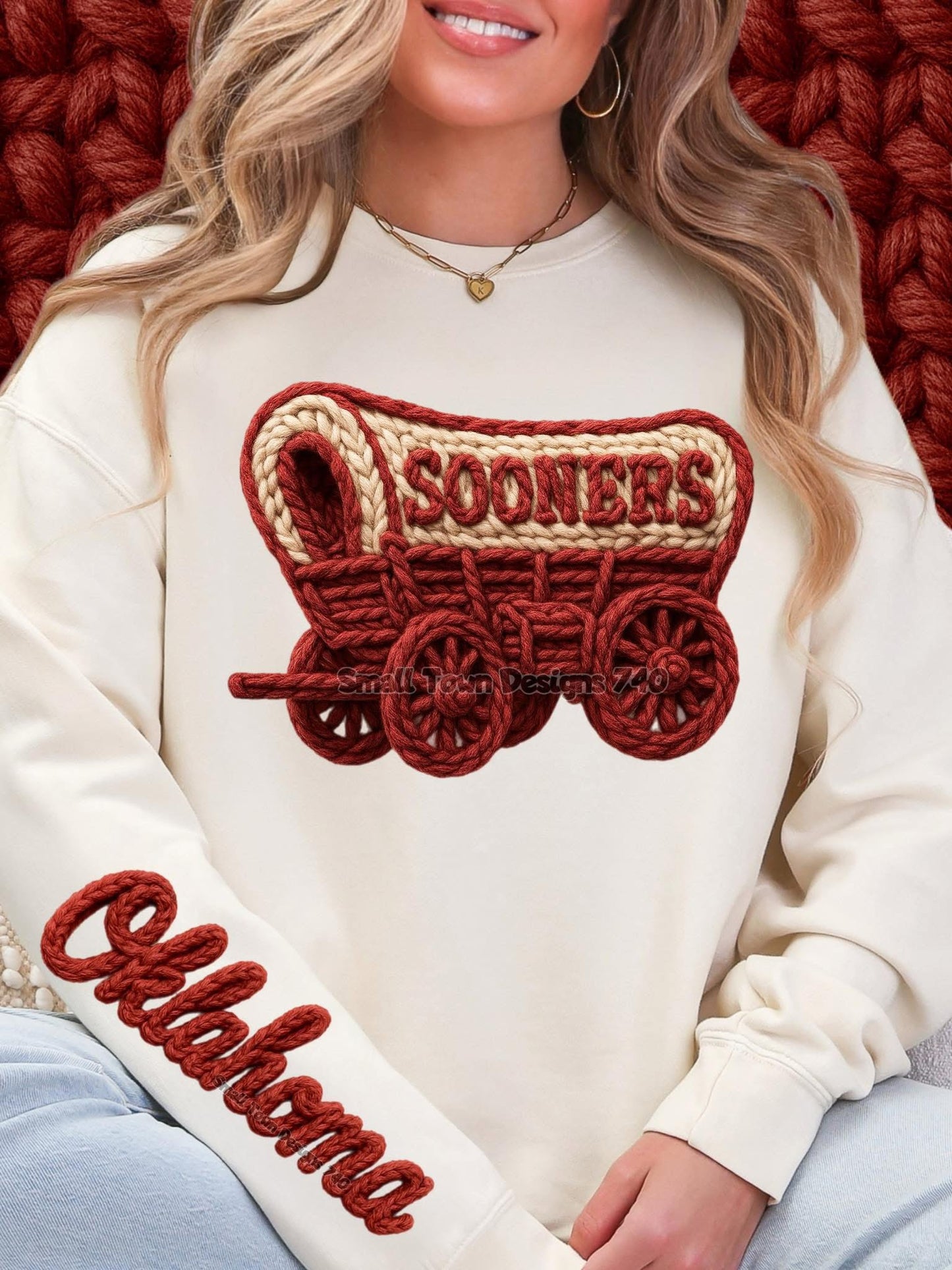 Oklahoma Sooners Faux Yarn Style