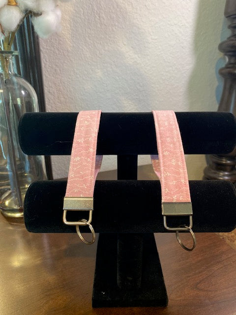 Handmade Cotton Key Fob Wristlets - Pink