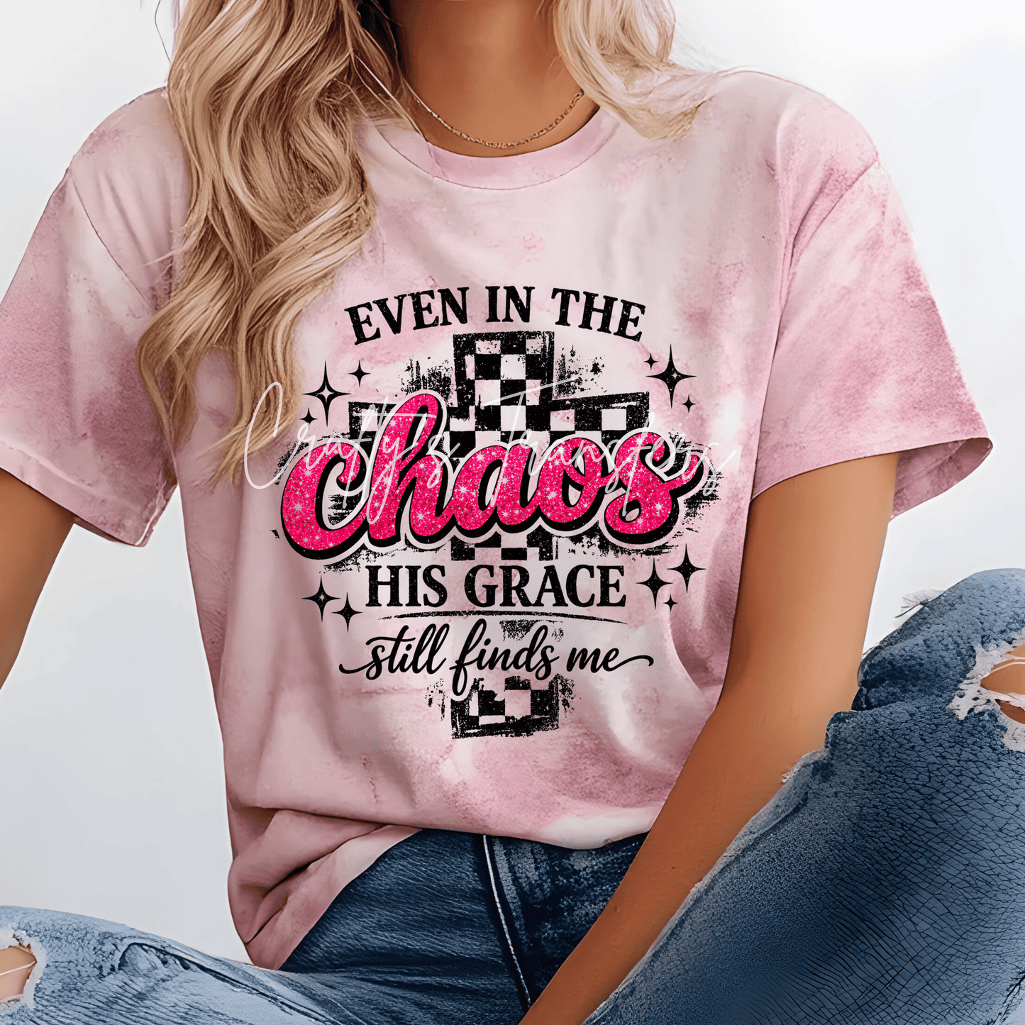 His Grace In The Chaos DTF Transfer | Even in the Chaos His Grace Still Finds Me | Christian Faith Heat Transfer | Ready to Press