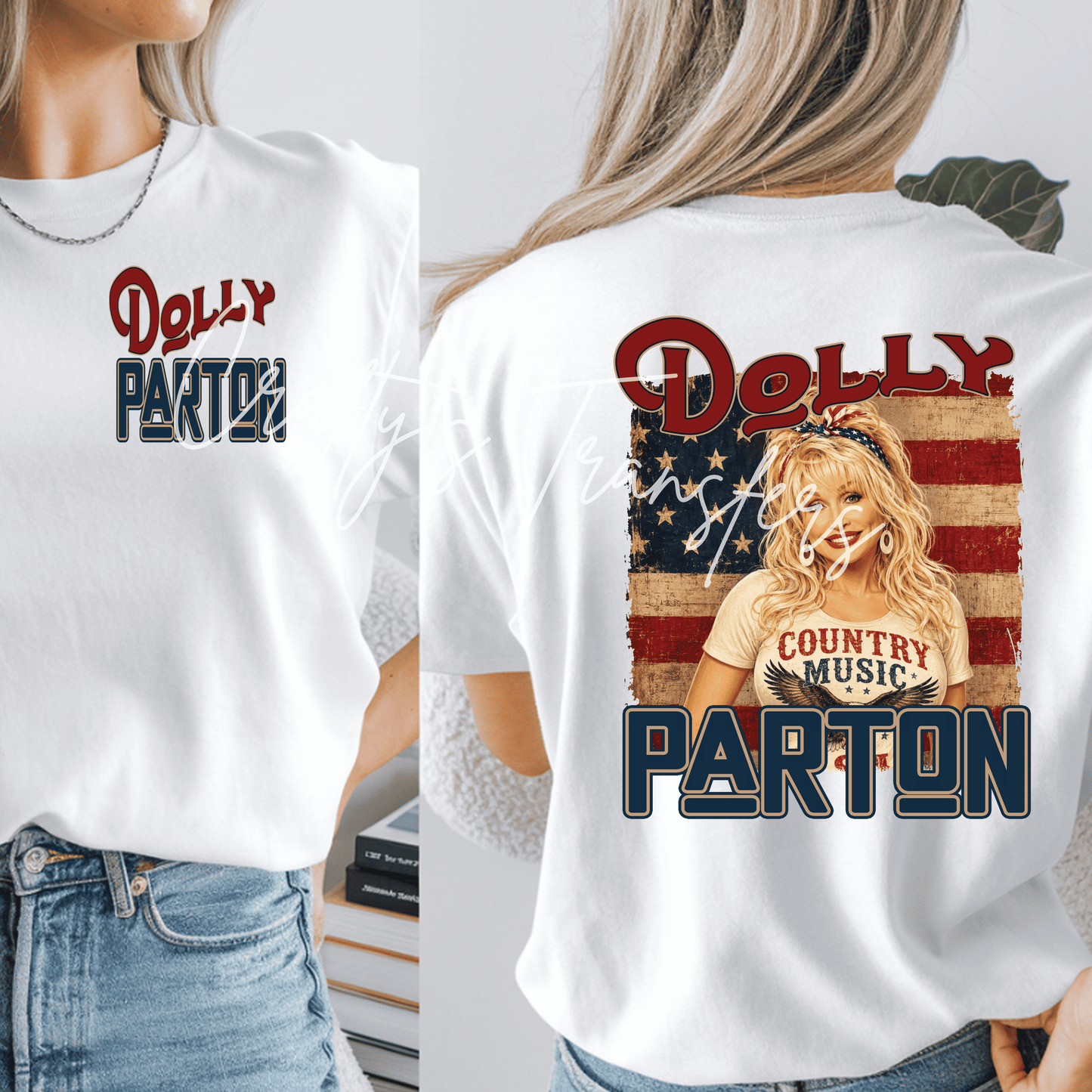 Dolly Parton Patriotic DTF Transfer | Country Music Americana Shirt Transfer | Vintage Western Graphic Tee