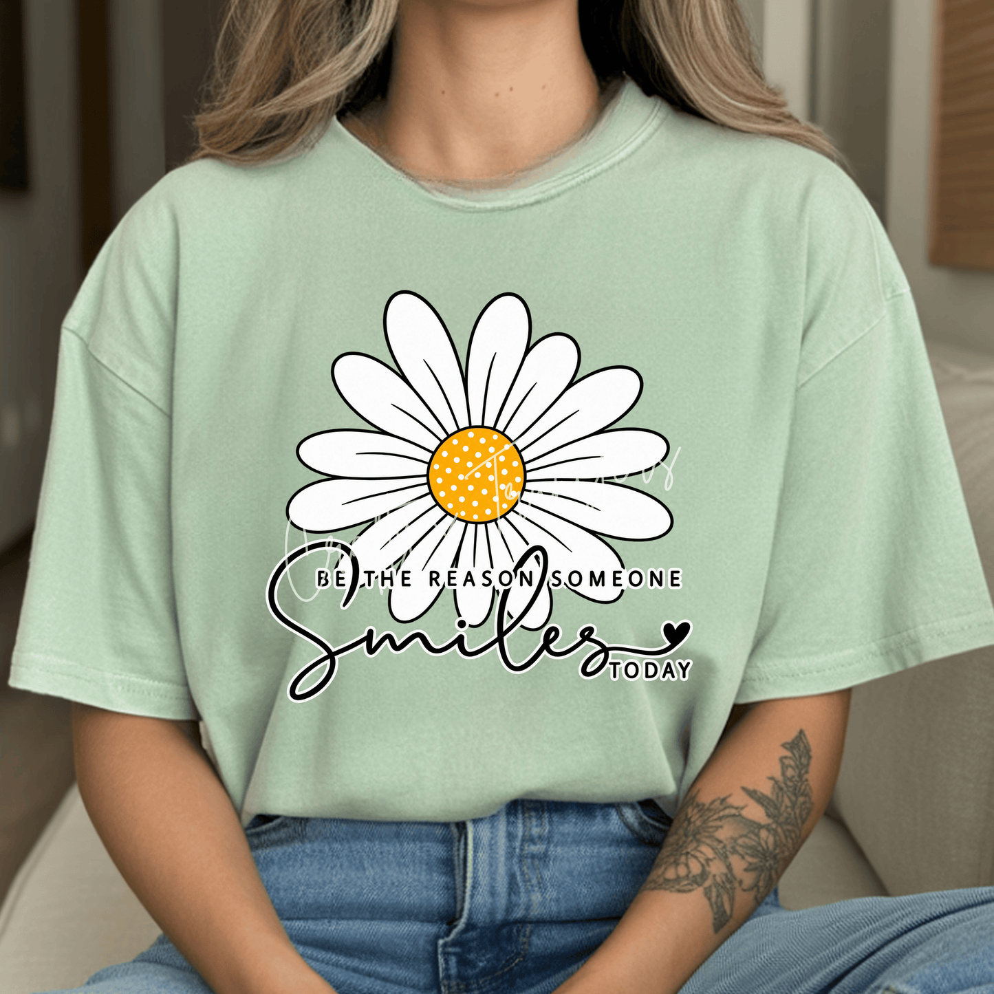 Be the Reason Someone Smiles Today DTF Transfer | Daisy Positive Quote Shirt Transfer