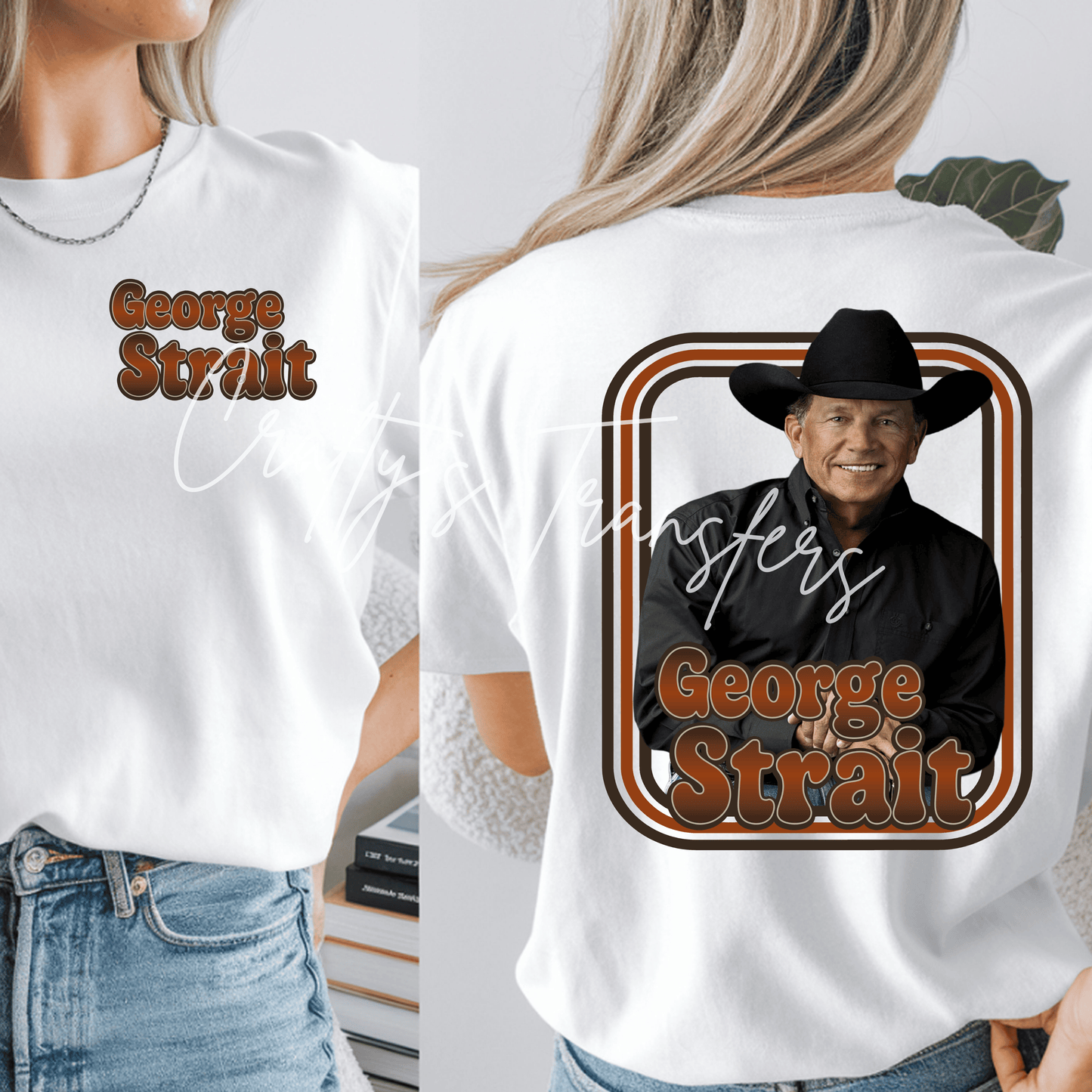 George Strait Inspired DTF Transfer | Retro Country Music Cowboy Graphic | Western Concert Shirt Design