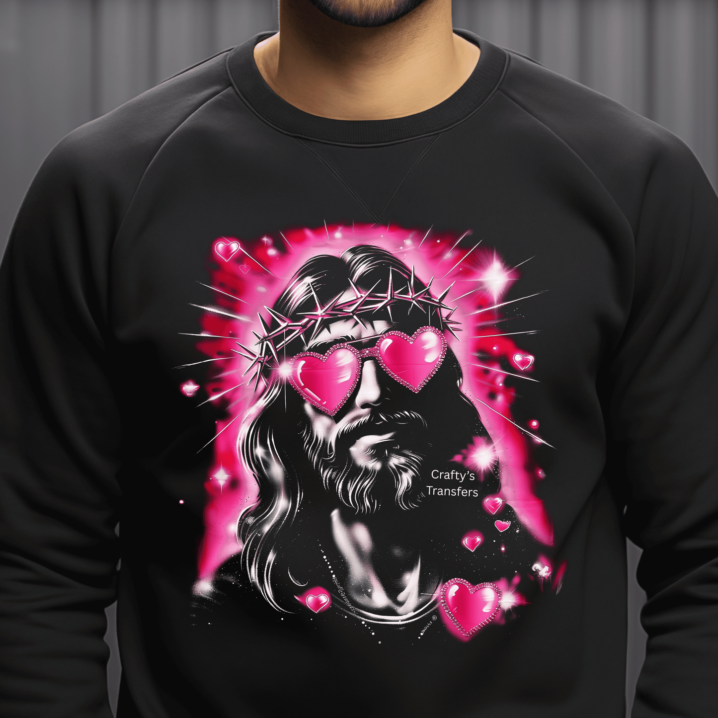 Jesus Is Love DTF Shirt Transfer | Valentine Faith Graphic with Heart Sunglasses