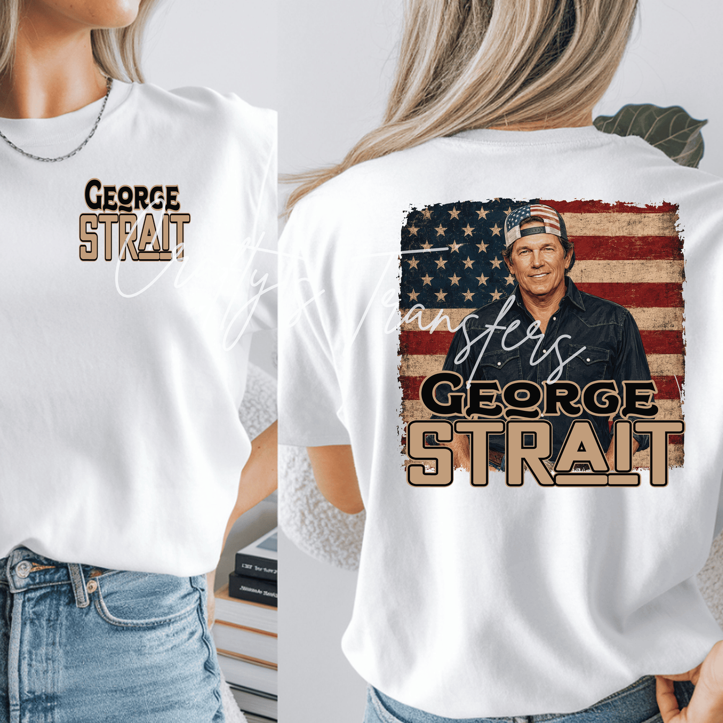 George Strait USA DTF Transfer | Patriotic Country Music Shirt Transfer | Vintage Western Americana Graphic Tee