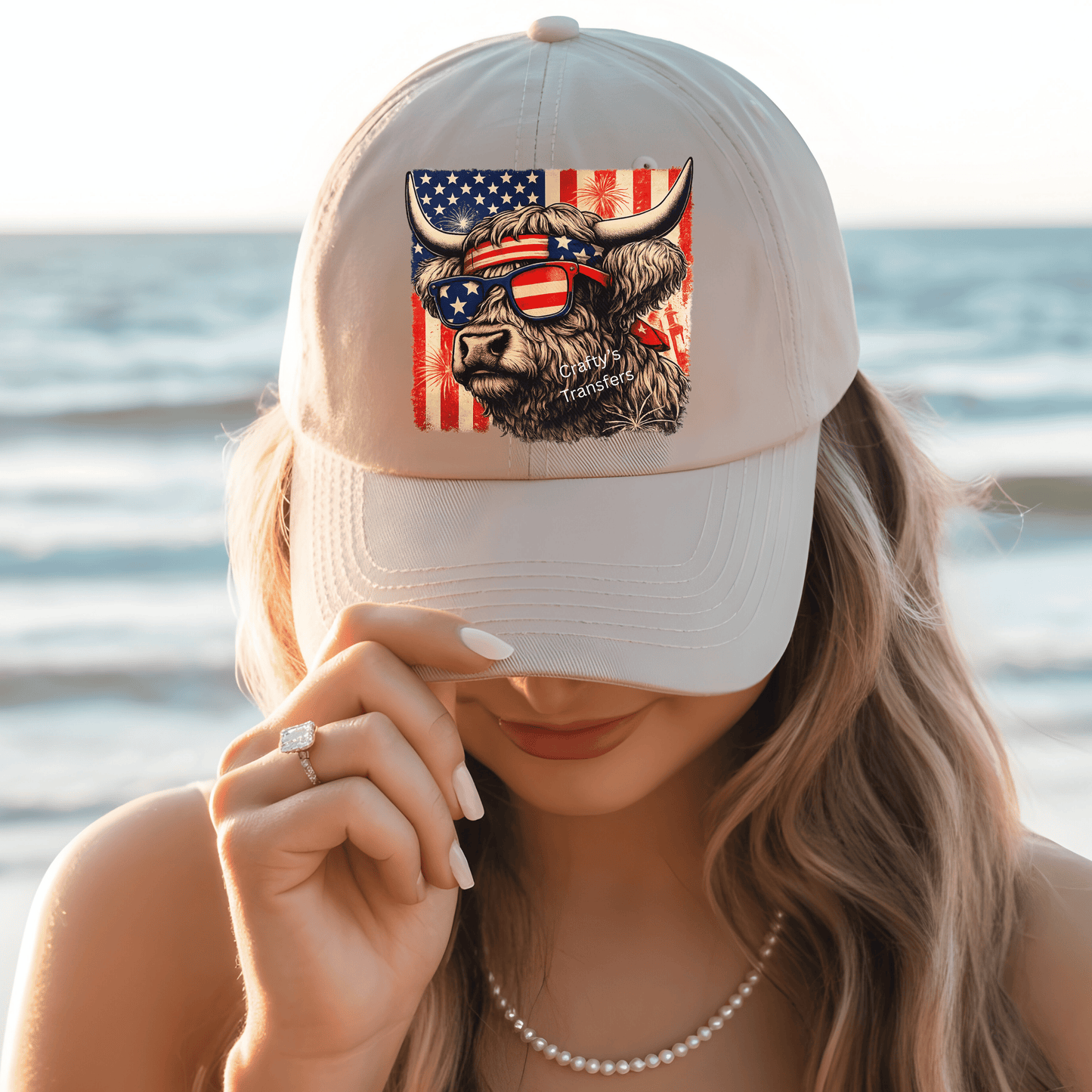 Patriotic Highland Cow