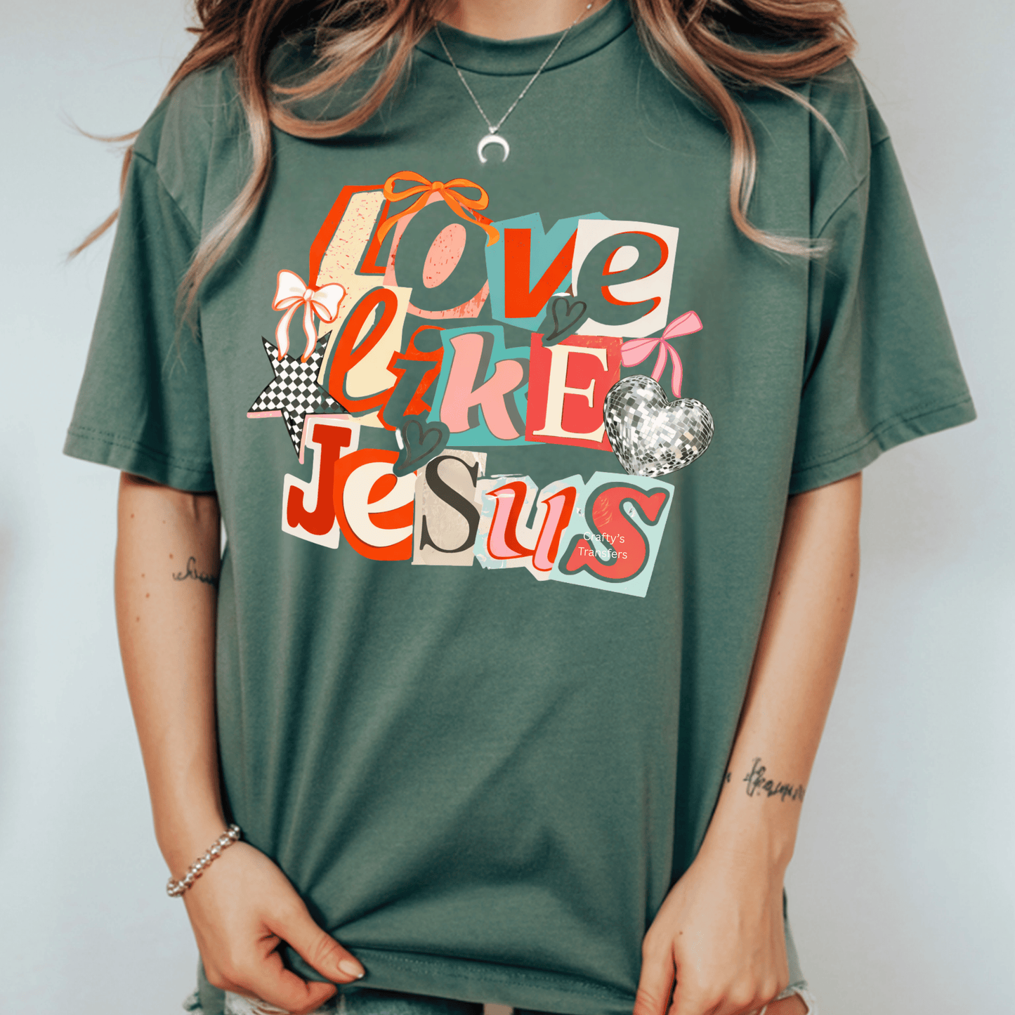 Love Like Jesus DTF Transfer | Christian Faith Shirt Heat Transfer | Inspirational Religious Apparel Design