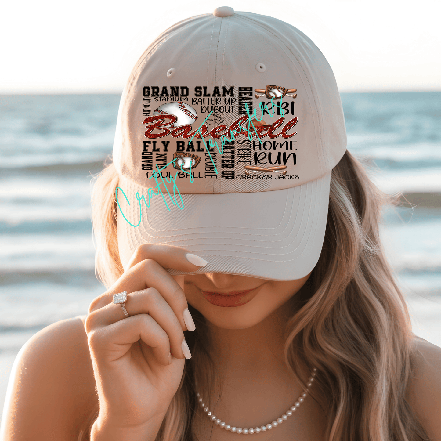Baseball Glitter Script DTF Transfer | Retro Baseball Heat Transfer | Sports Mom Graphic Transfer