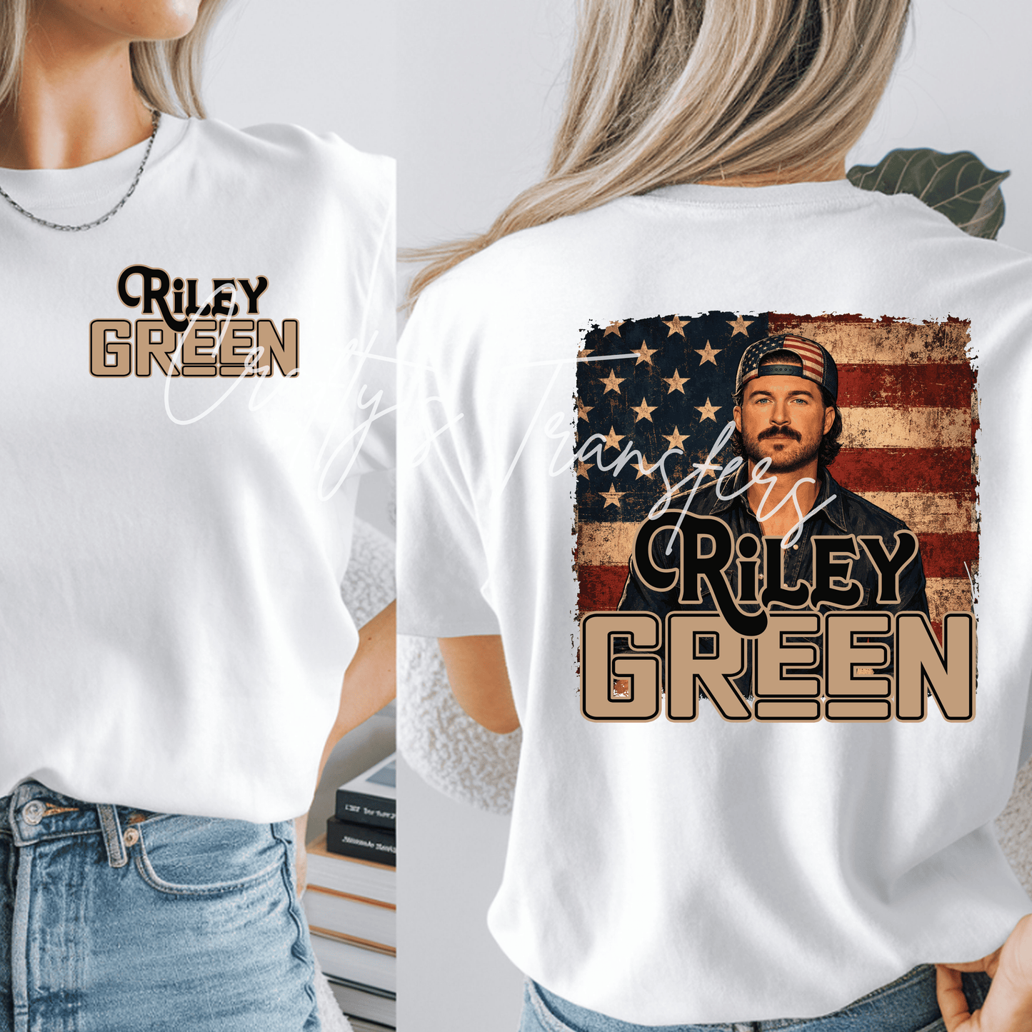 Riley Green DTF Transfer | Country Music Western Graphic Tee Transfer | Patriotic Country Singer Shirt Design
