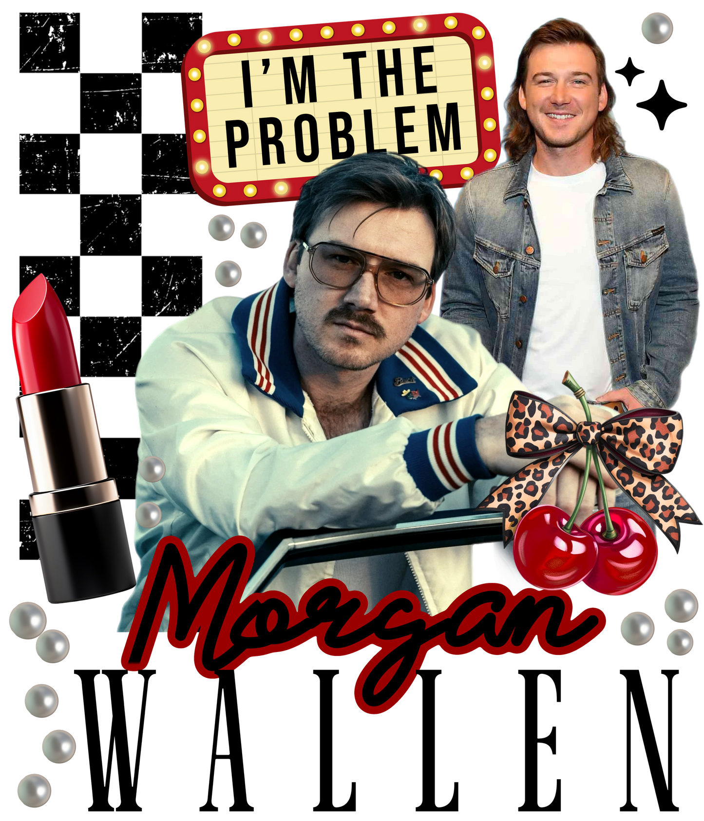 Morgan Wallen Retro Collage DTF Transfer