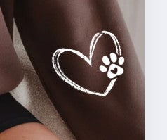 Paw Print Heart DTF Transfer | Dog Lover Heat Press Design | Pet Mom Shirt Transfer