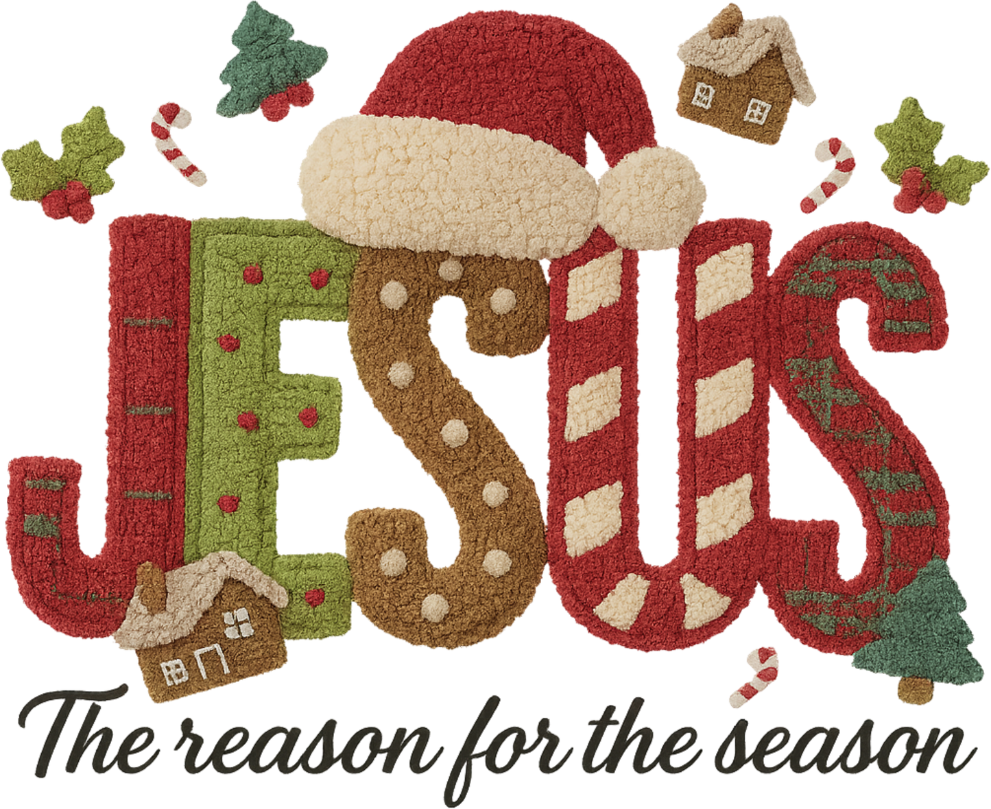 Faux Yarn Jesus Christmas